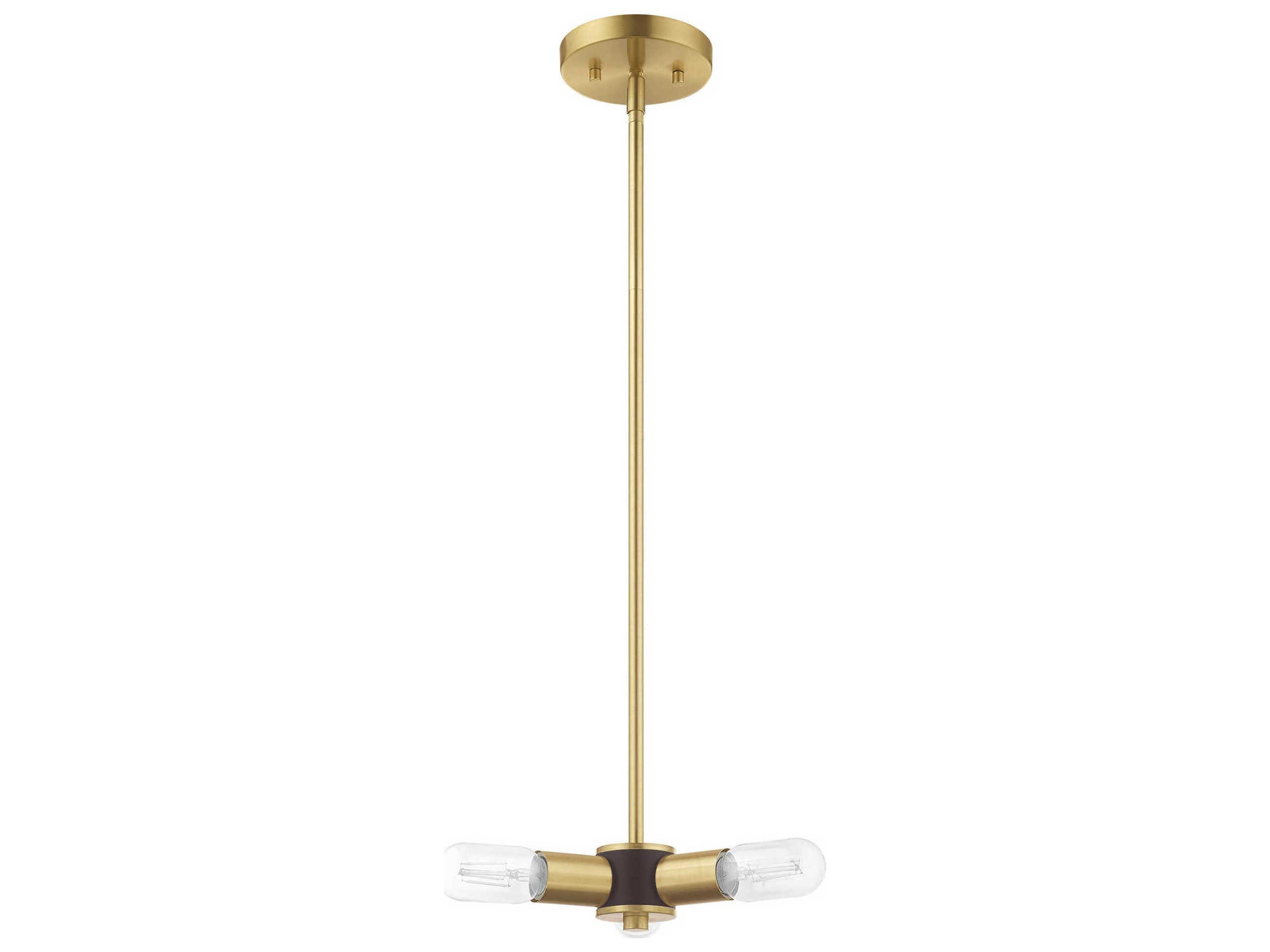Livex Lighting Copenhagen 3-Light Satin Brass Mini Pendant