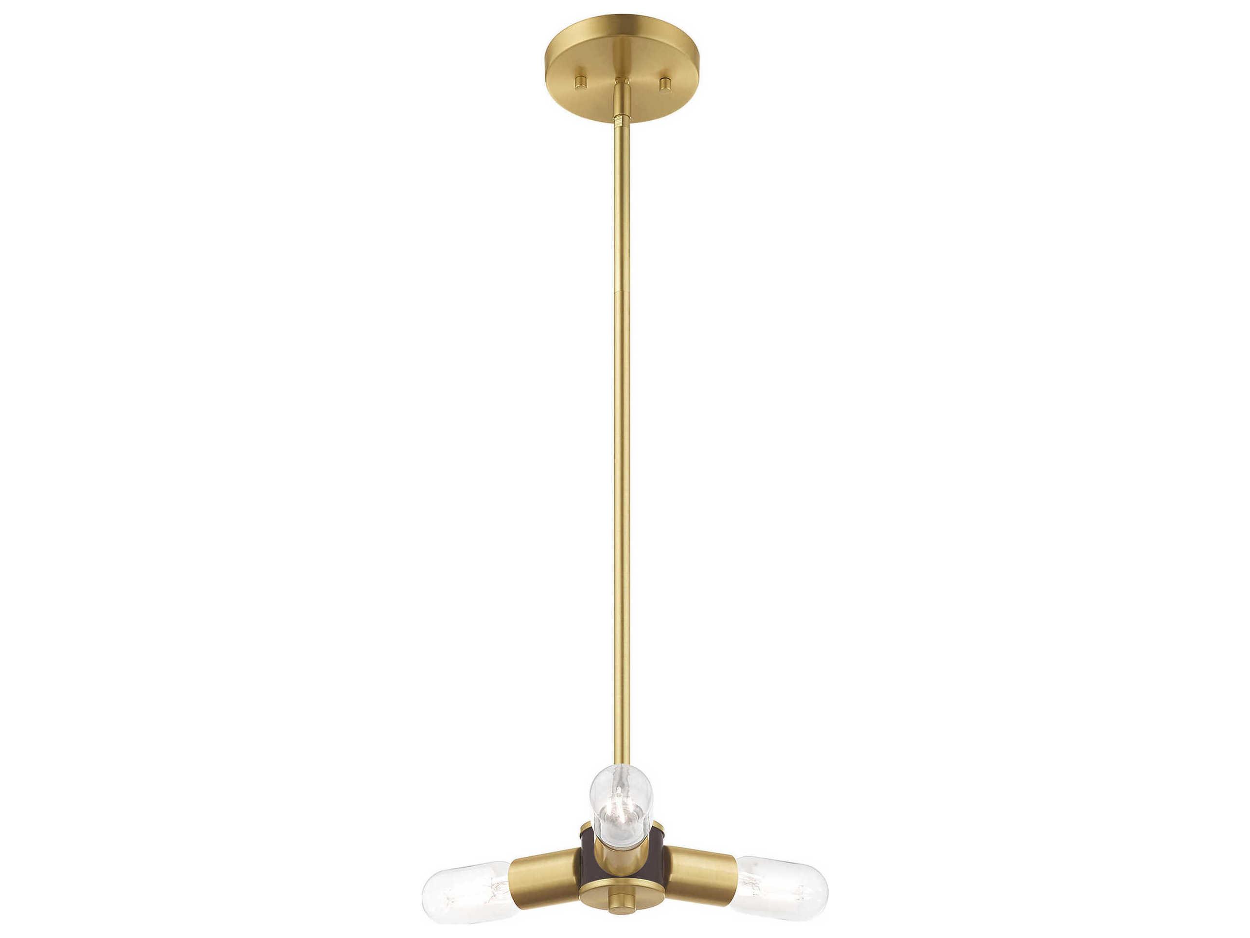Livex Lighting Copenhagen 3-Light Satin Brass Mini Pendant