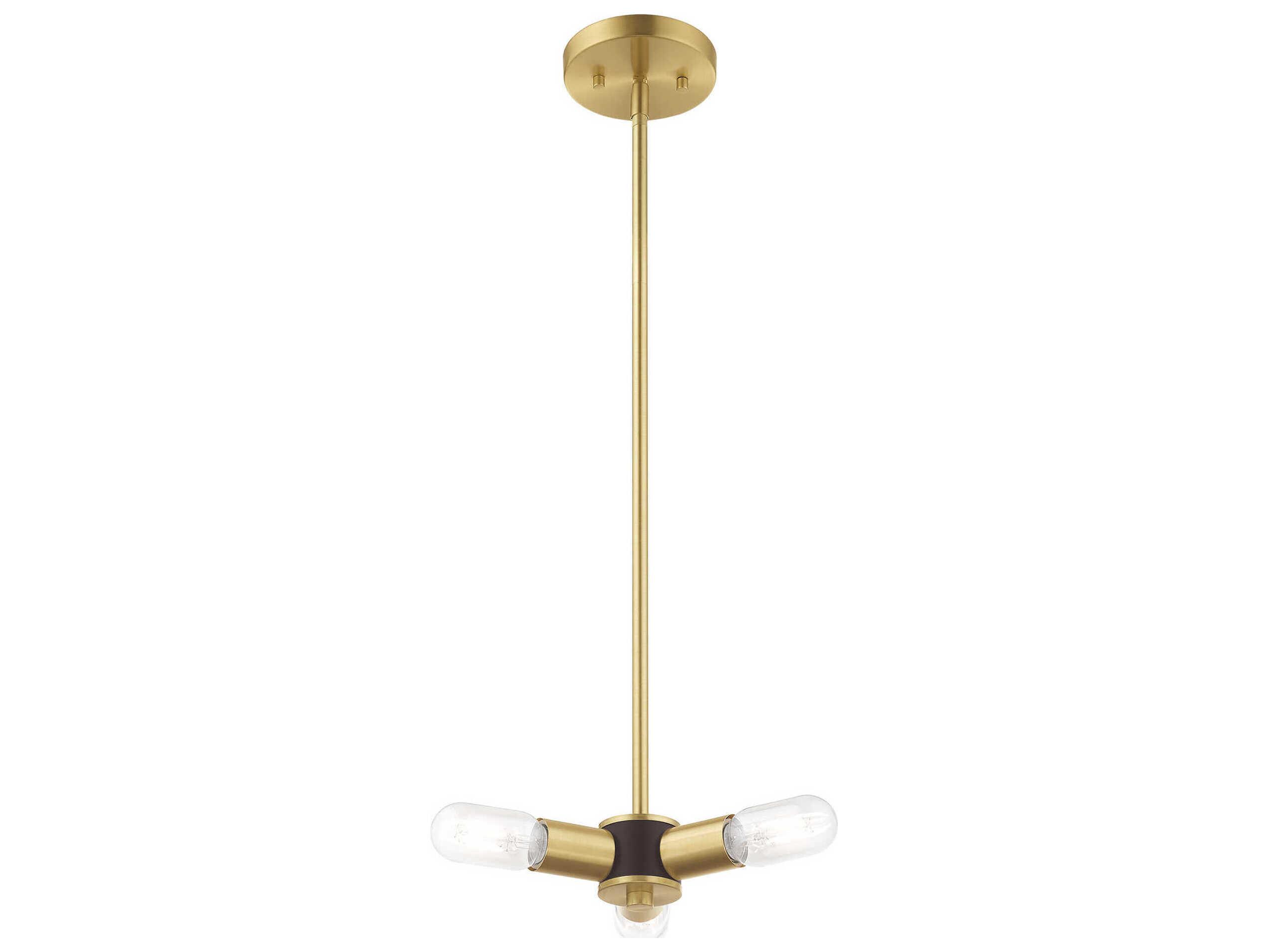 Livex Lighting Copenhagen 3-Light Satin Brass Mini Pendant