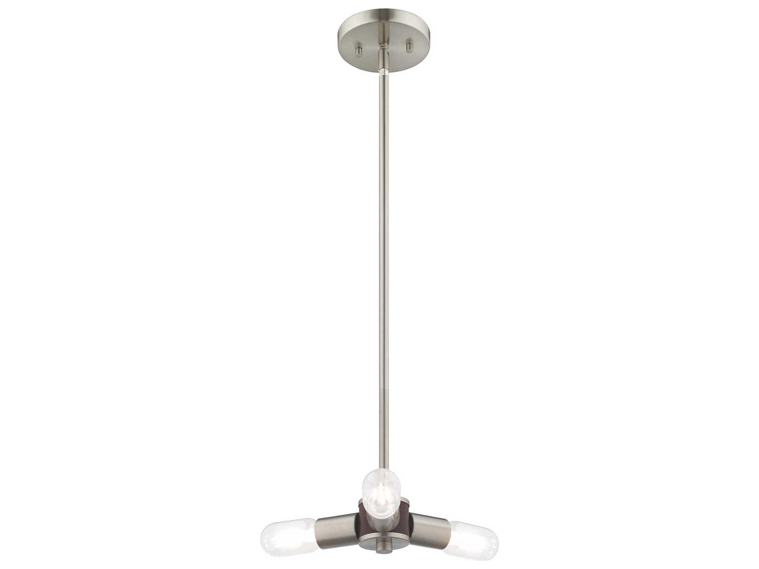 Livex Lighting Copenhagen 3-Light Brushed Nickel Pendant