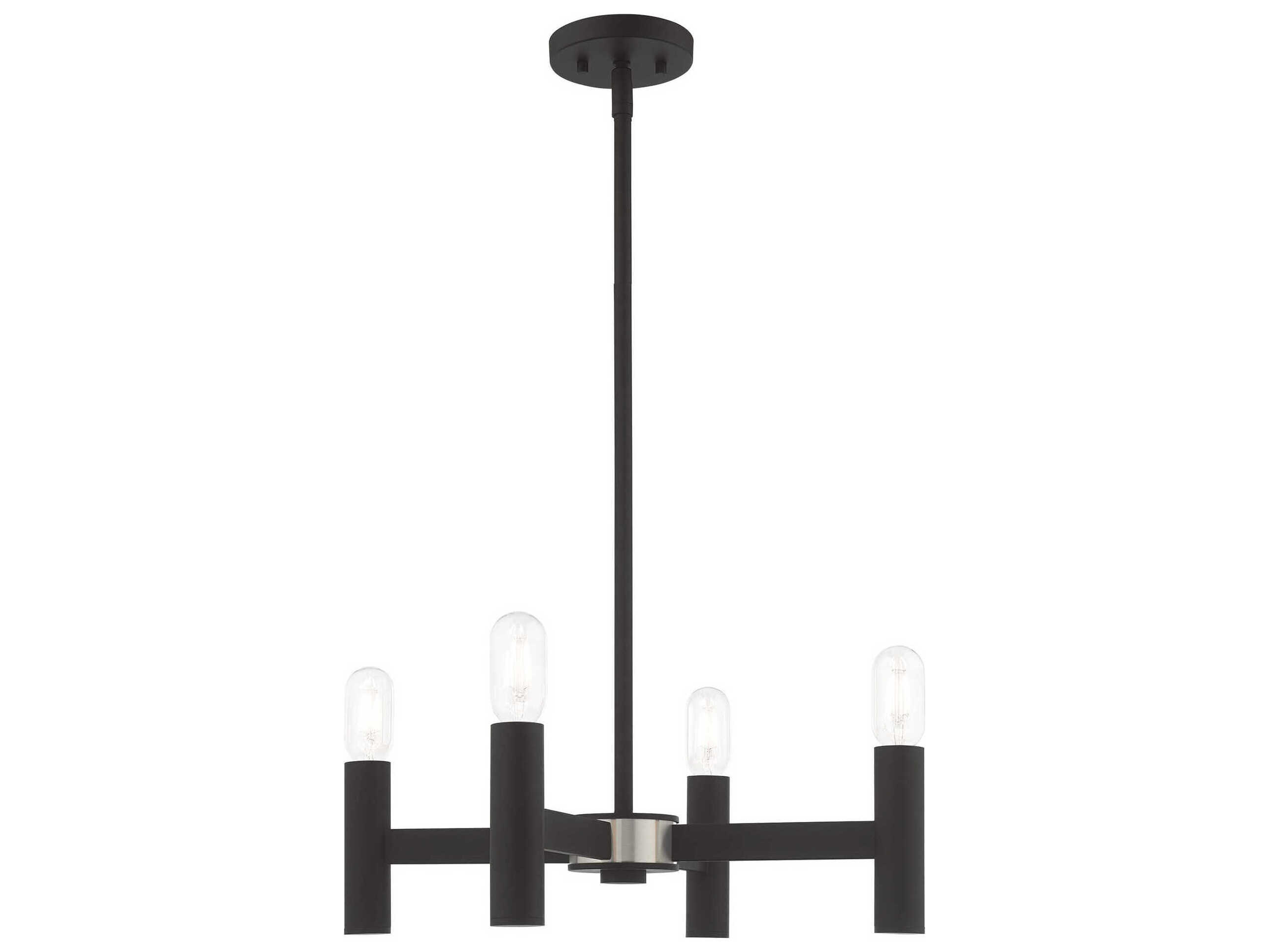 Livex Lighting Copenhagen 4-Light Black Candelabra Chandelier