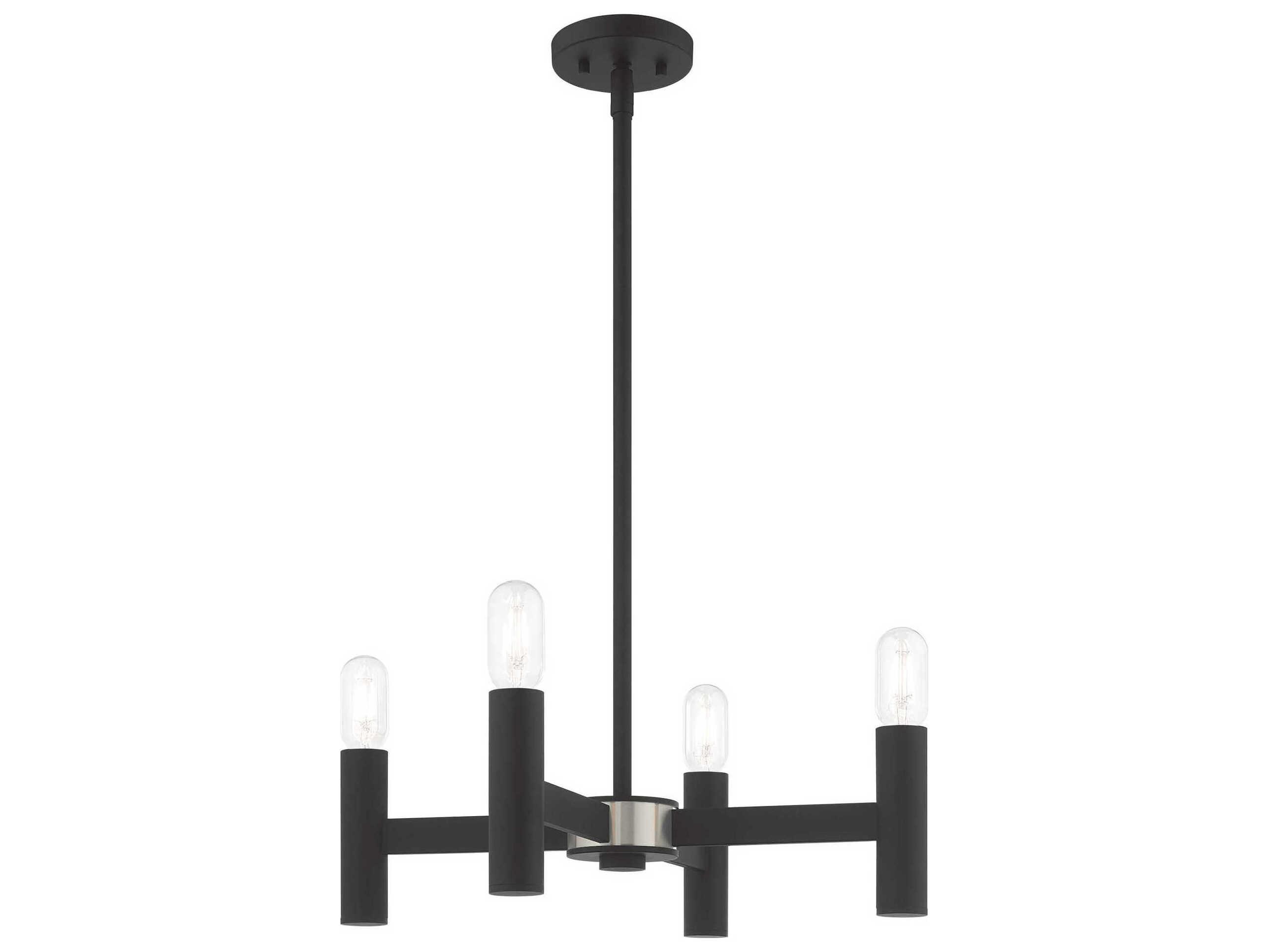 Livex Lighting Copenhagen 4-Light Black Candelabra Chandelier