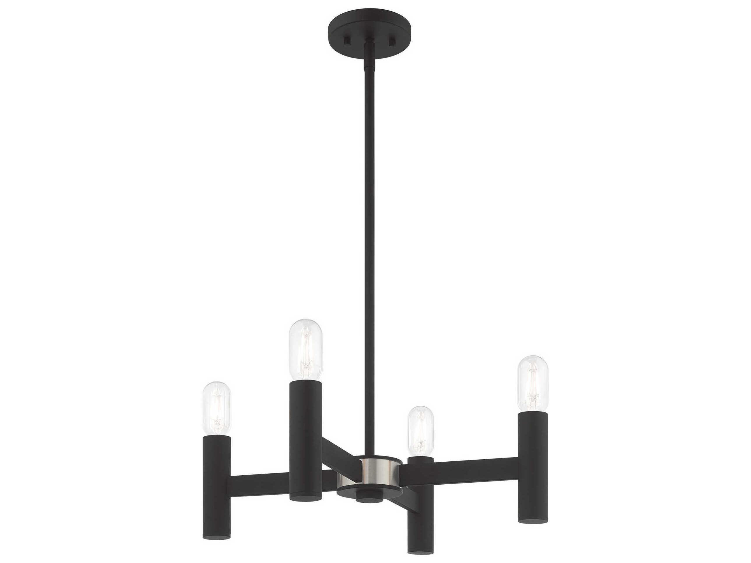 Livex Lighting Copenhagen 4-Light Black Candelabra Chandelier