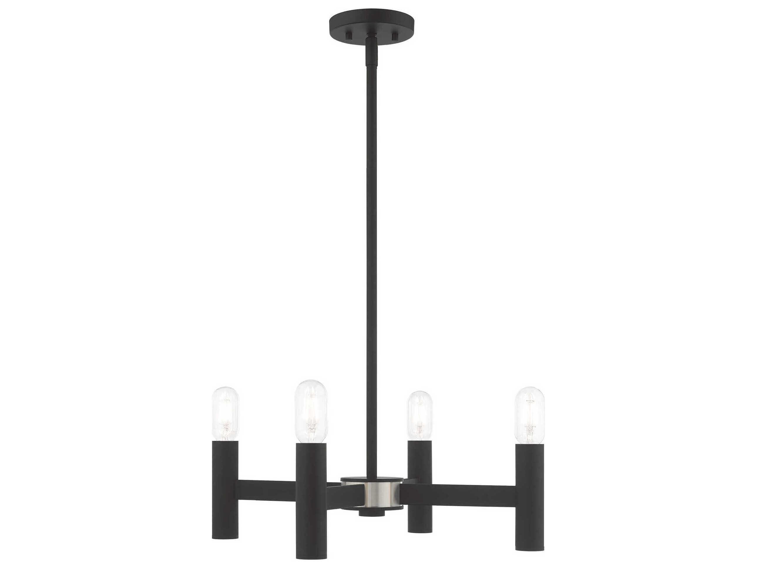 Livex Lighting Copenhagen 4-Light Black Candelabra Chandelier