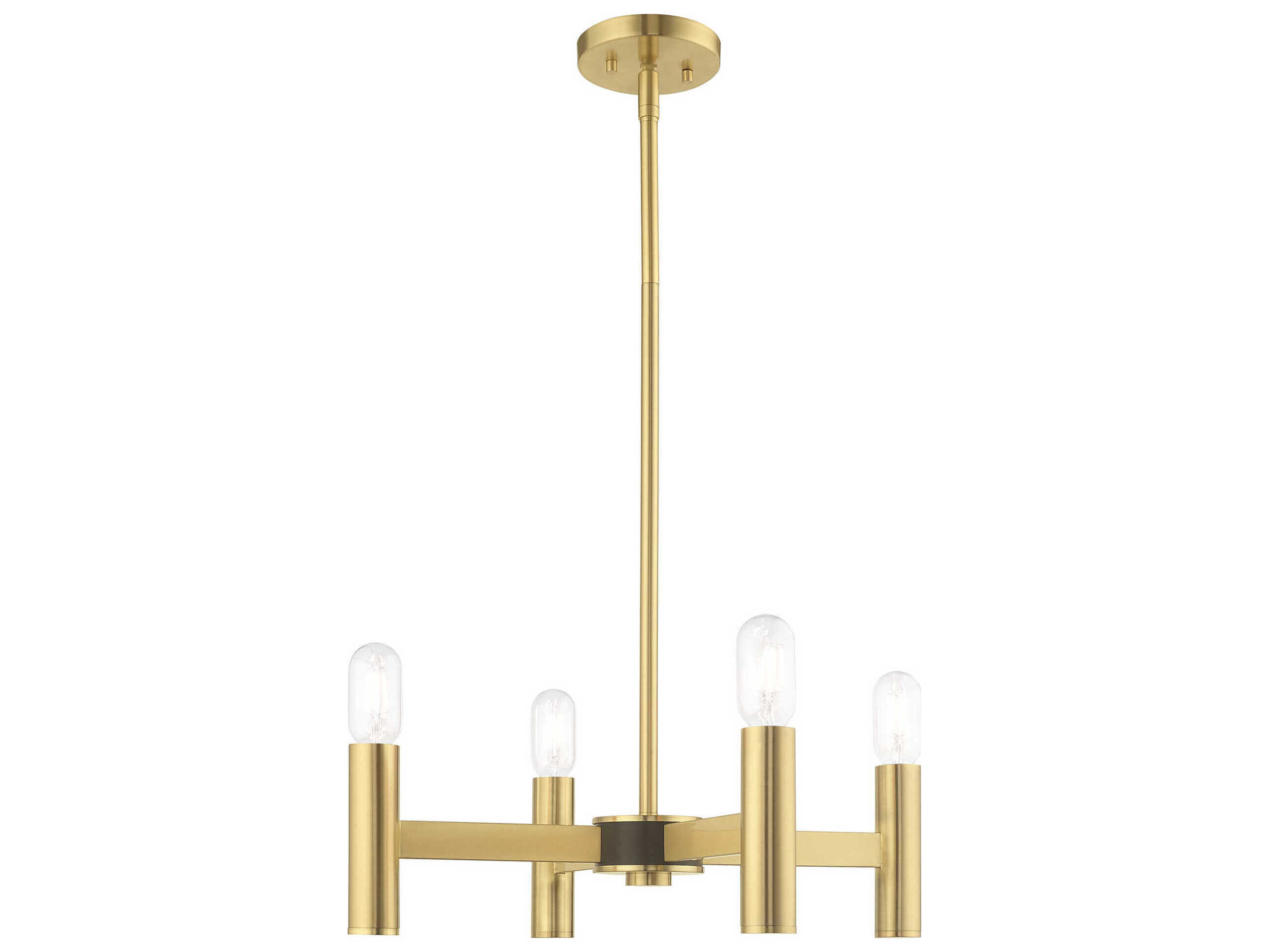 Livex Lighting Copenhagen 4-Light Satin Brass Candelabra Chandelier
