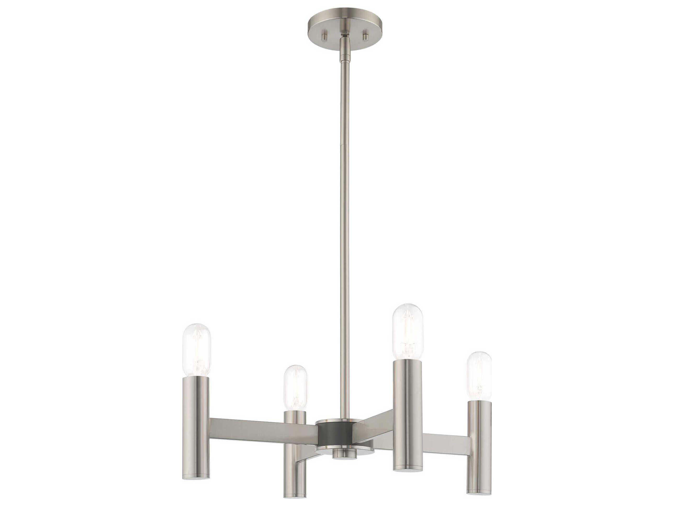 Livex Lighting Copenhagen 4-Light Brushed Nickel Chandelier