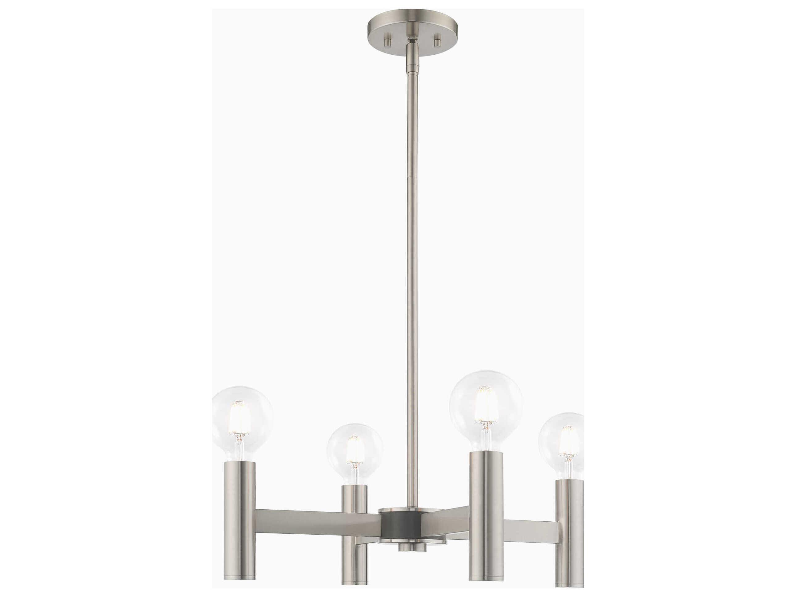 Livex Lighting Copenhagen 4-Light Brushed Nickel Chandelier
