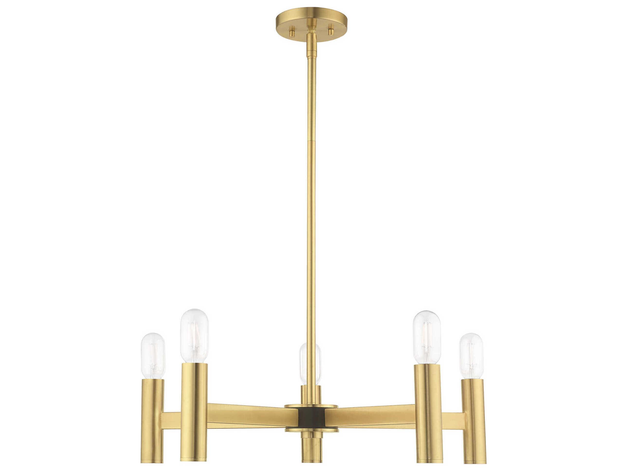 Livex Lighting Copenhagen 5-Light Satin Brass Chandelier