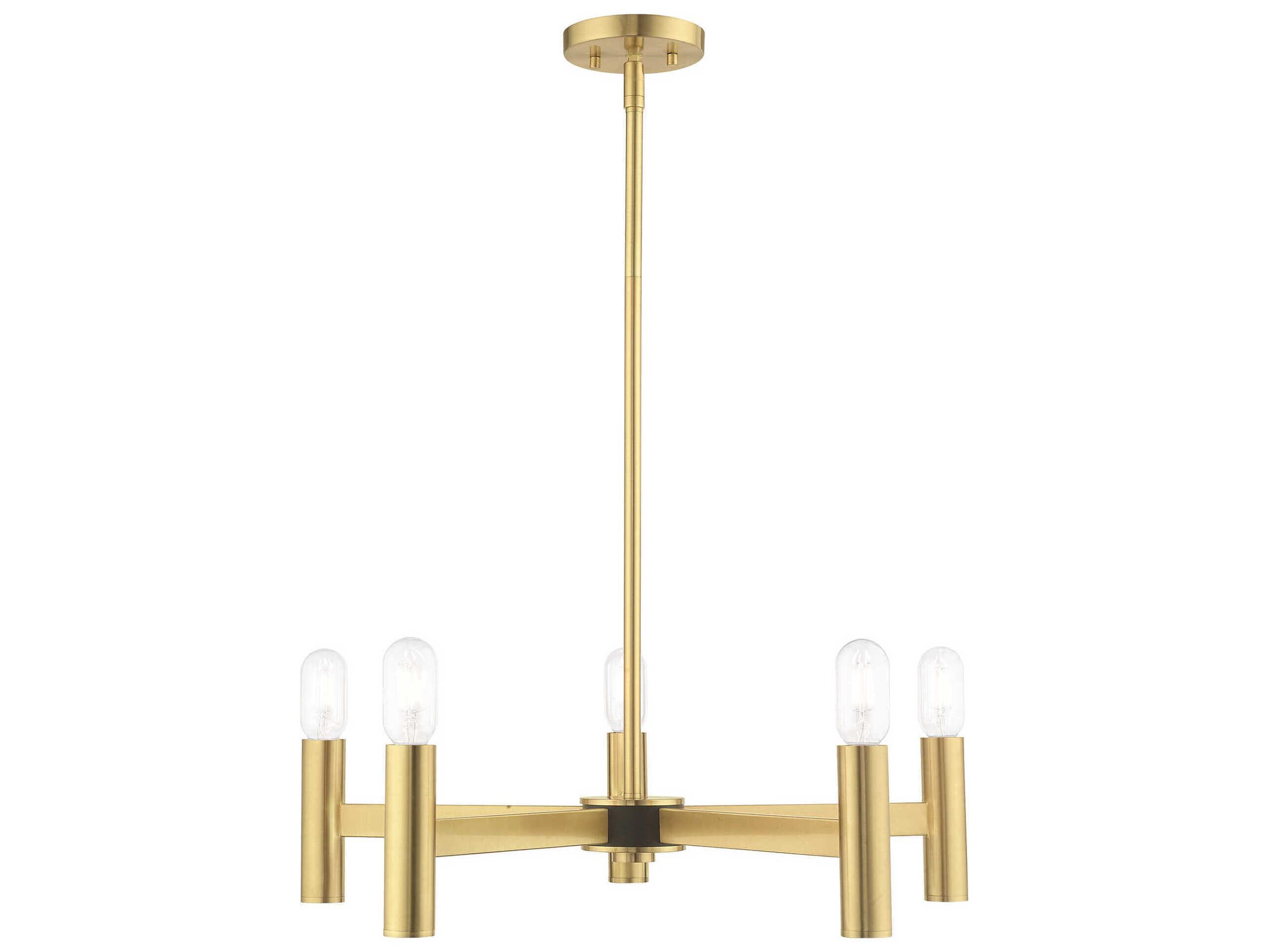 Livex Lighting Copenhagen 5-Light Satin Brass Chandelier