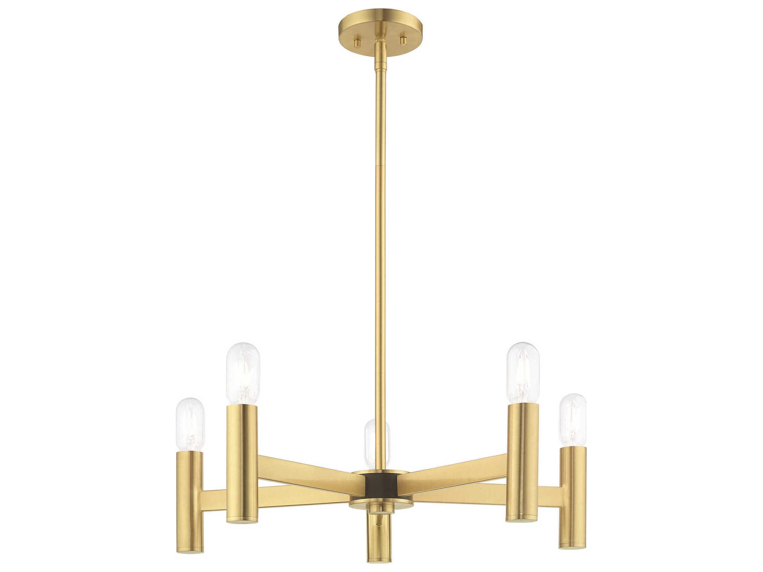 Livex Lighting Copenhagen 5-Light Satin Brass Chandelier