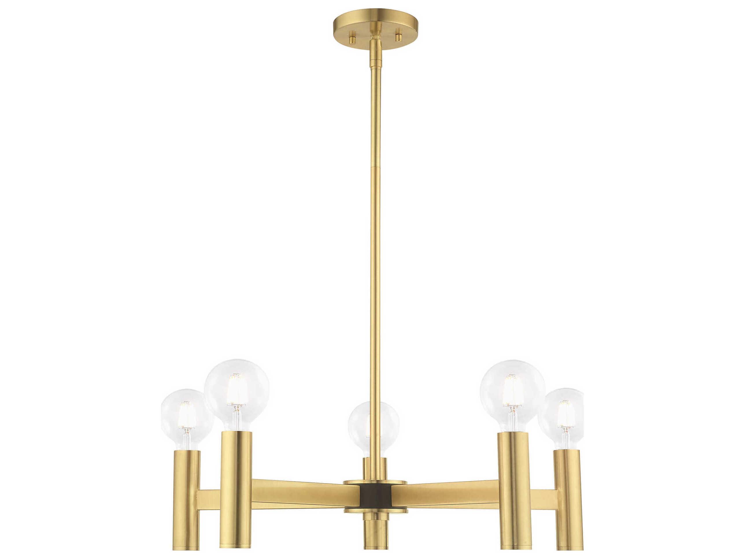 Livex Lighting Copenhagen 5-Light Satin Brass Chandelier