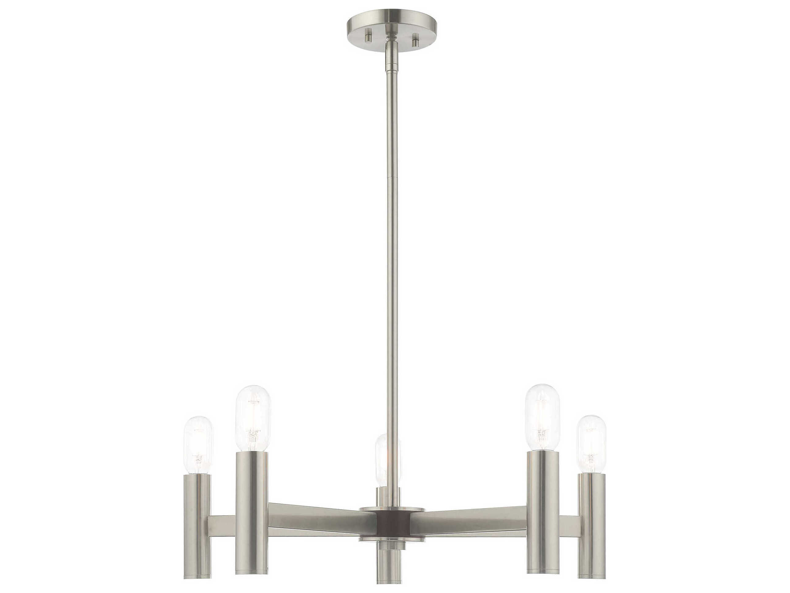 Livex Lighting Copenhagen 5-Light Brushed Nickel Candelabra Chandelier