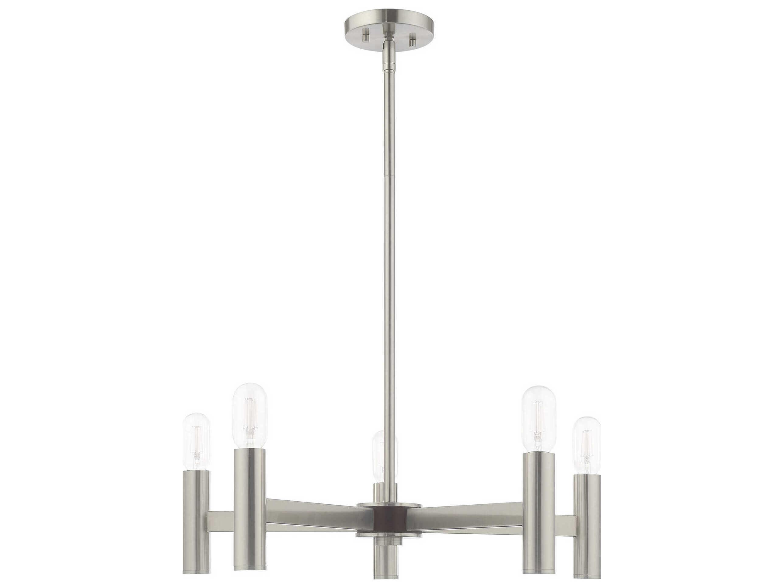 Livex Lighting Copenhagen 5-Light Brushed Nickel Candelabra Chandelier