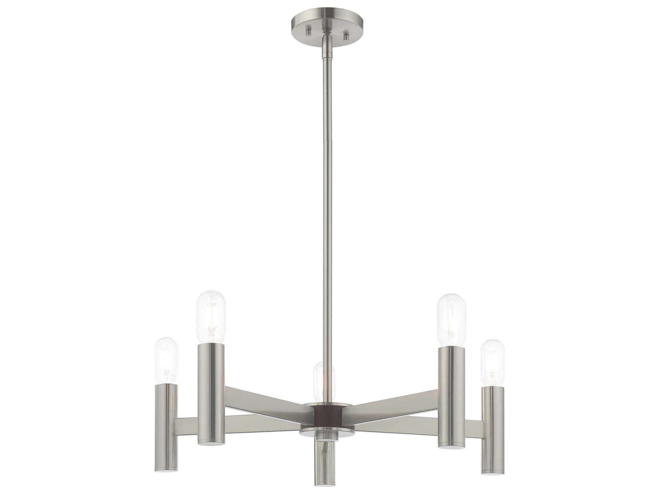 Livex Lighting Copenhagen 5-Light Brushed Nickel Candelabra Chandelier