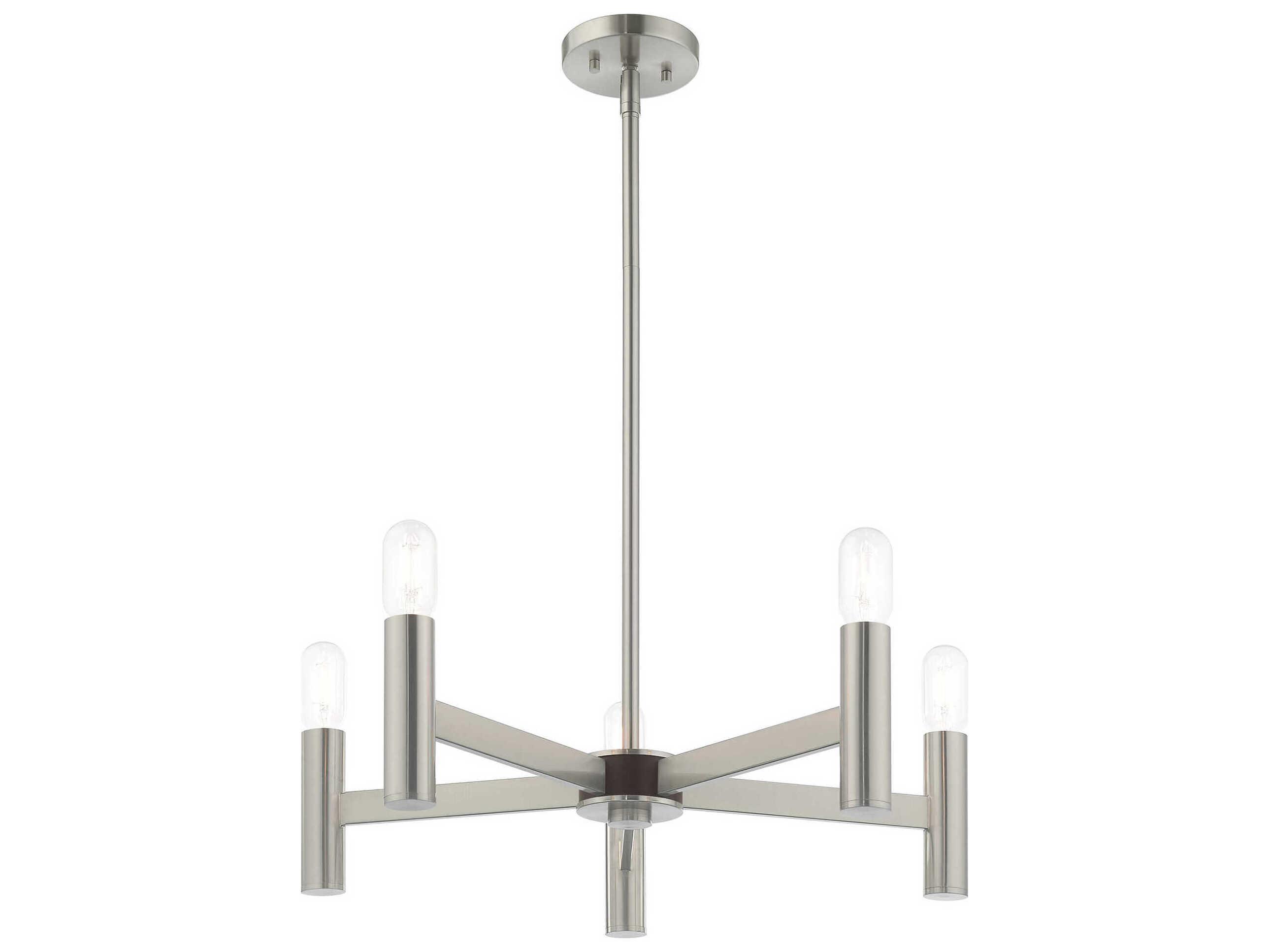 Livex Lighting Copenhagen 5-Light Brushed Nickel Candelabra Chandelier