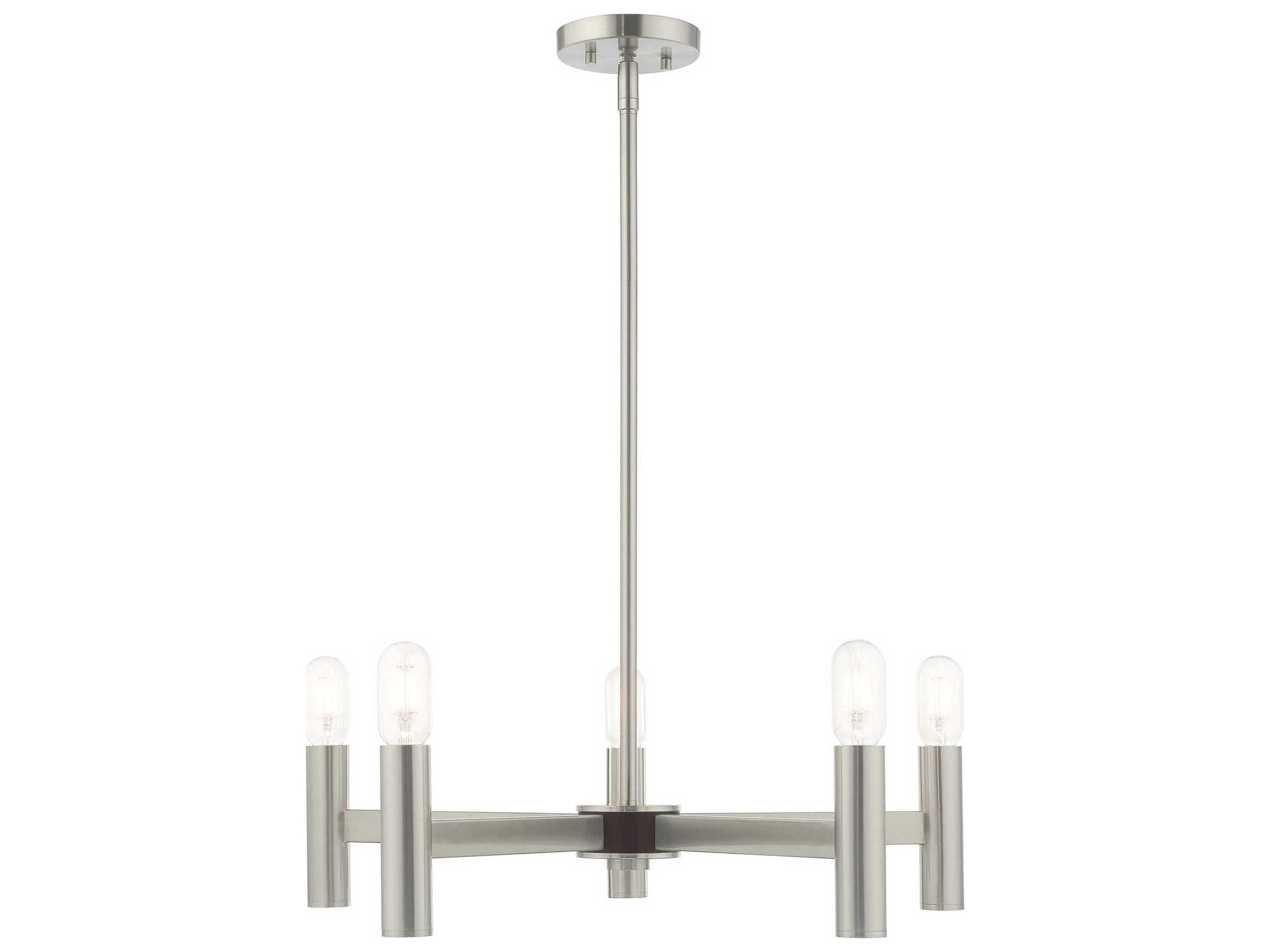 Livex Lighting Copenhagen 5-Light Brushed Nickel Candelabra Chandelier