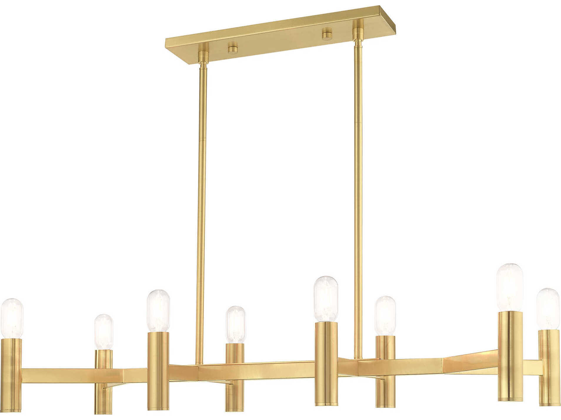 Livex Lighting Copenhagen 8-Light Satin Brass Linear Island Pendant