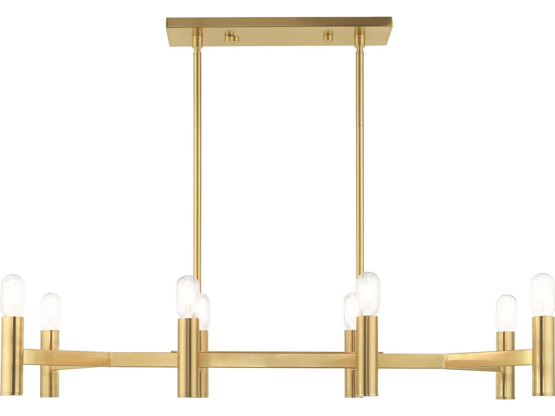 Livex Lighting Copenhagen 8-Light Satin Brass Linear Island Pendant