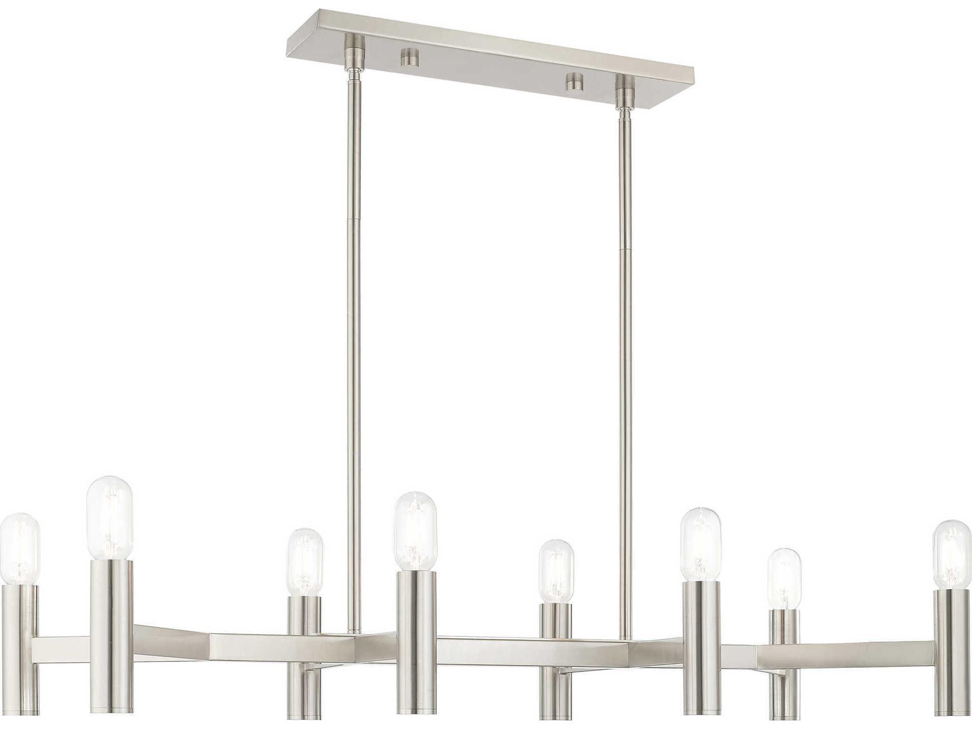 Livex Lighting Copenhagen 8-Light Brushed Nickel Linear Island Pendant