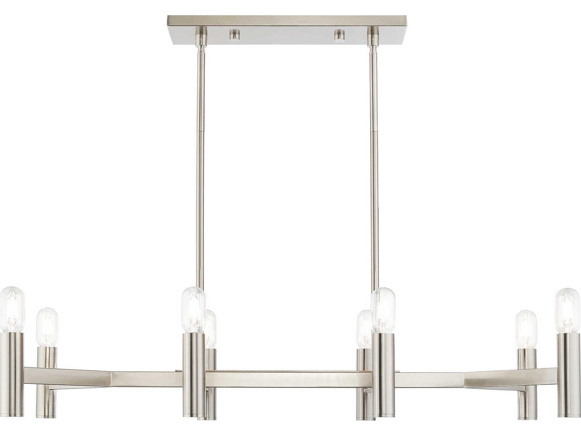 Livex Lighting Copenhagen 8-Light Brushed Nickel Linear Island Pendant