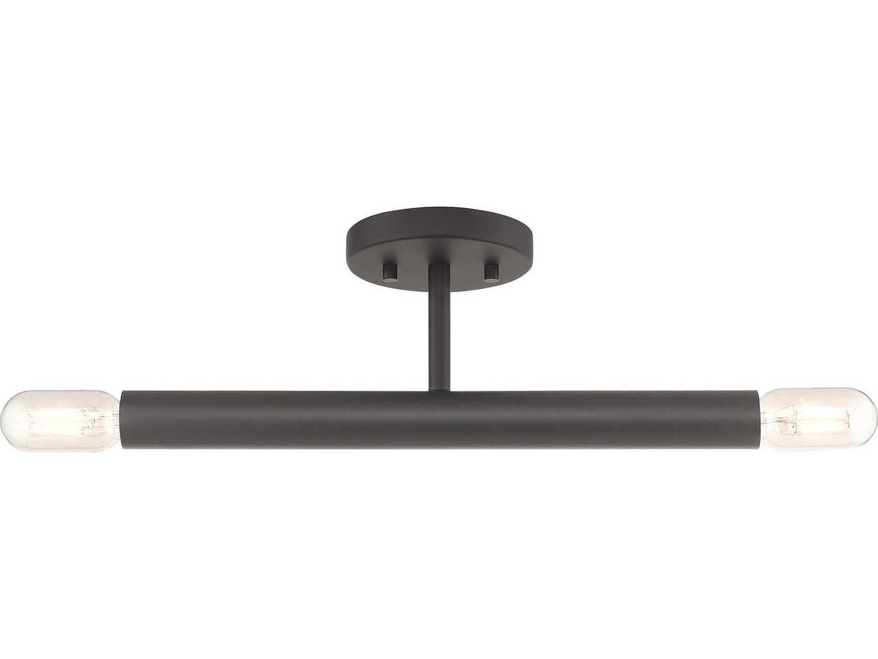 Livex Lighting Copenhagen 2-Light Bronze Semi Flush Mount