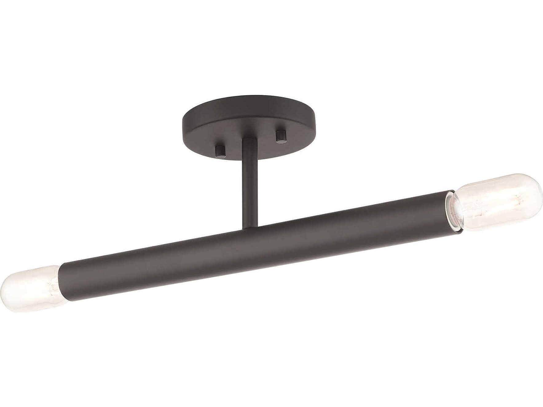 Livex Lighting Copenhagen 2-Light Bronze Semi Flush Mount