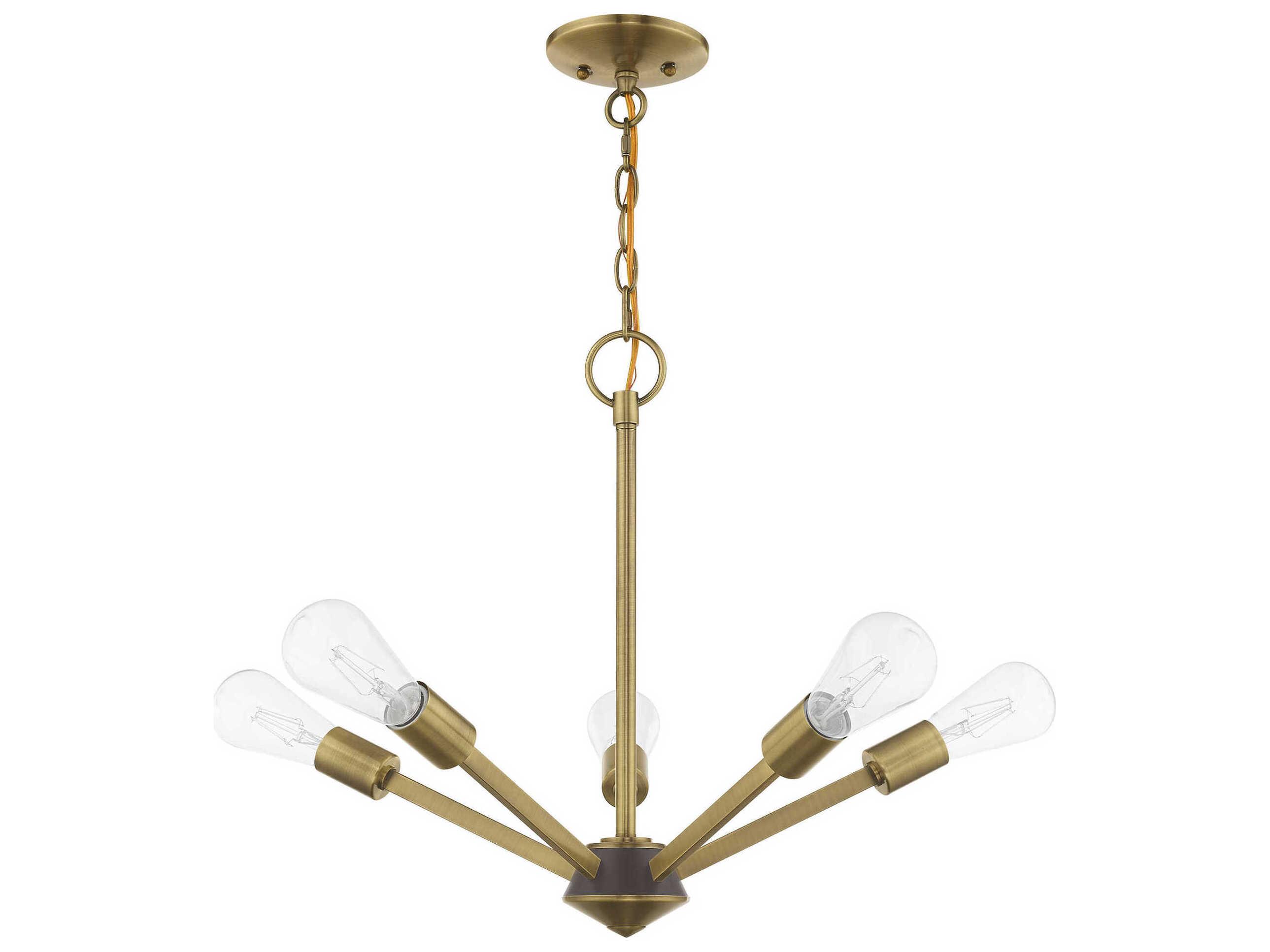 Livex Lighting Prague 5-Light Antique Brass Sputnik Chandelier