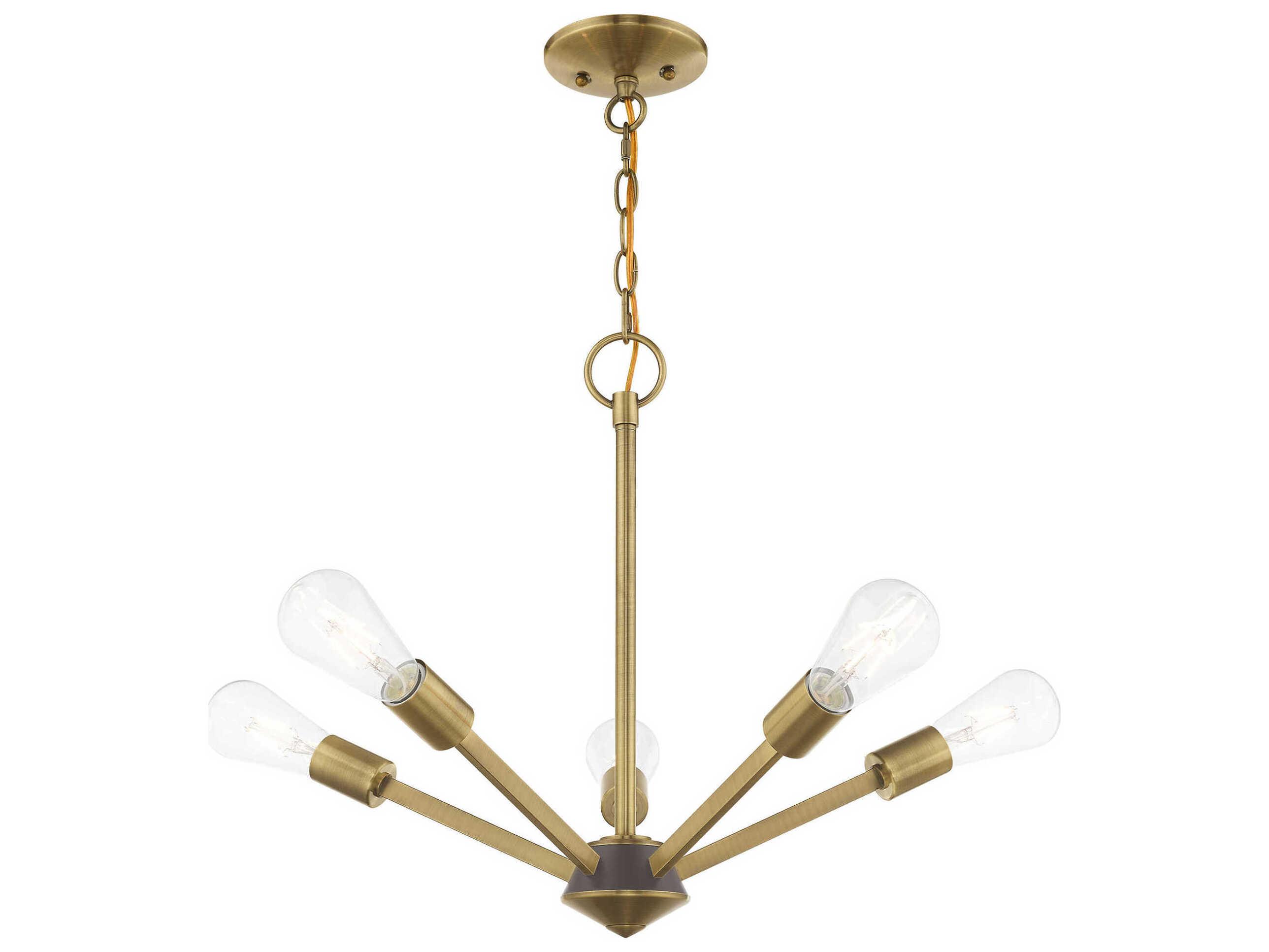 Livex Lighting Prague 5-Light Antique Brass Sputnik Chandelier