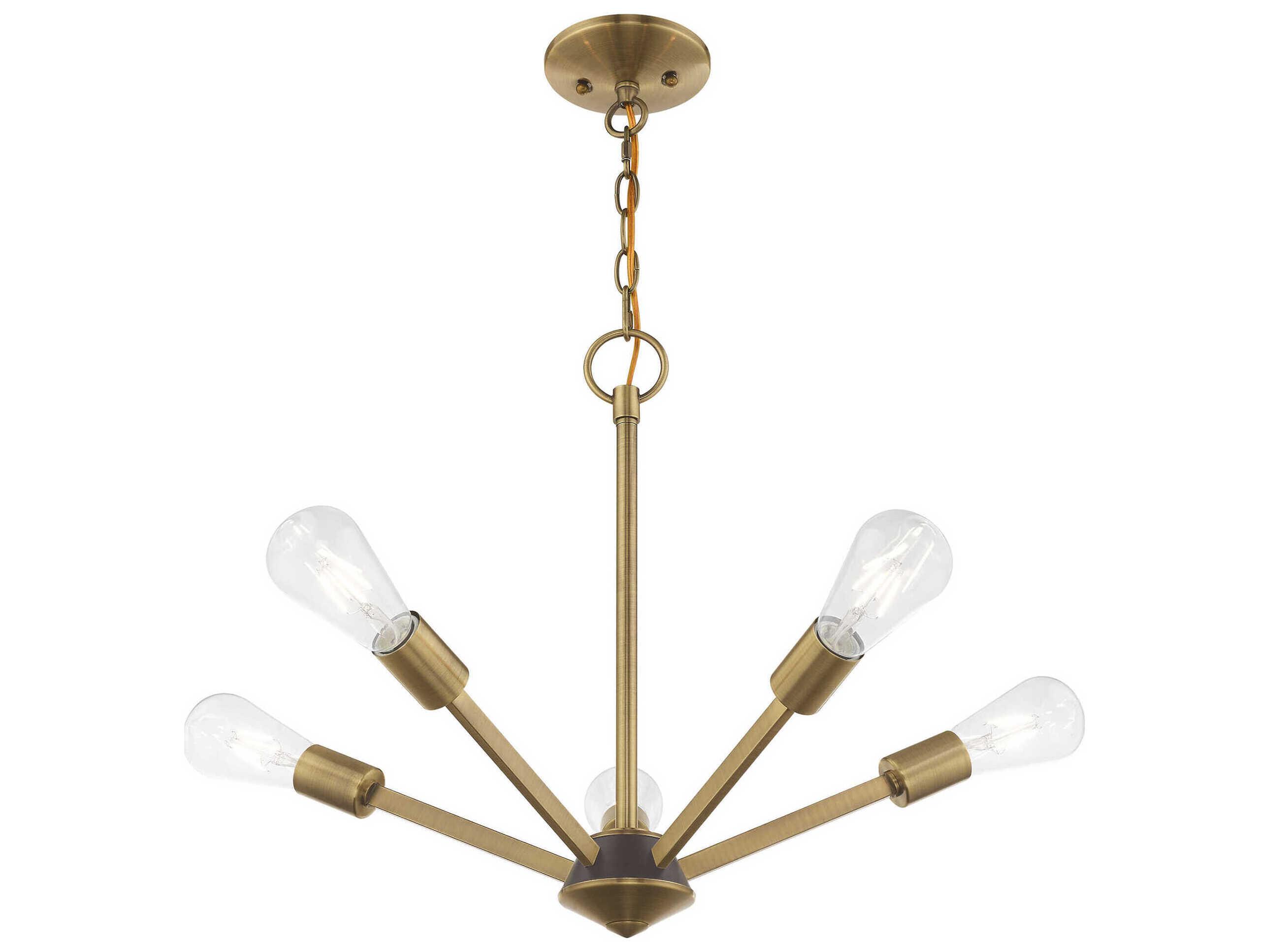 Livex Lighting Prague 5-Light Antique Brass Sputnik Chandelier