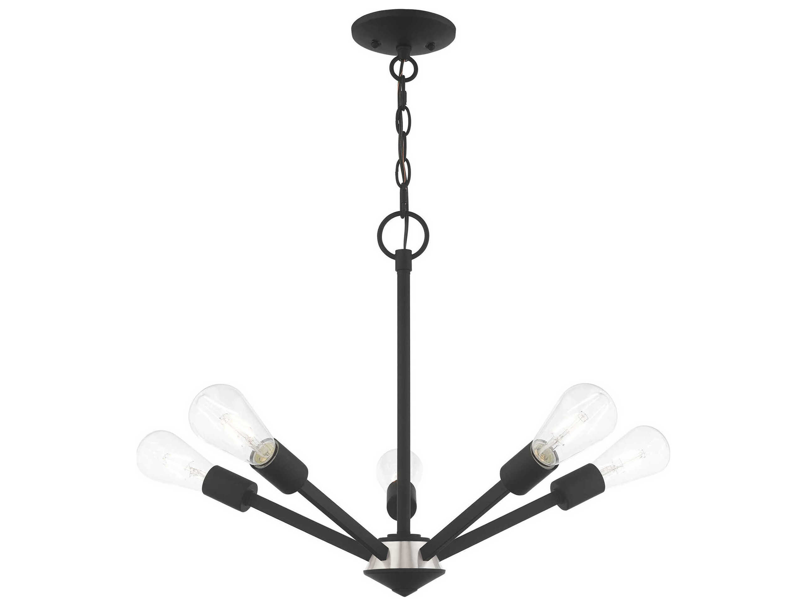 Livex Lighting Prague 5-Light Black Sputnik Chandelier