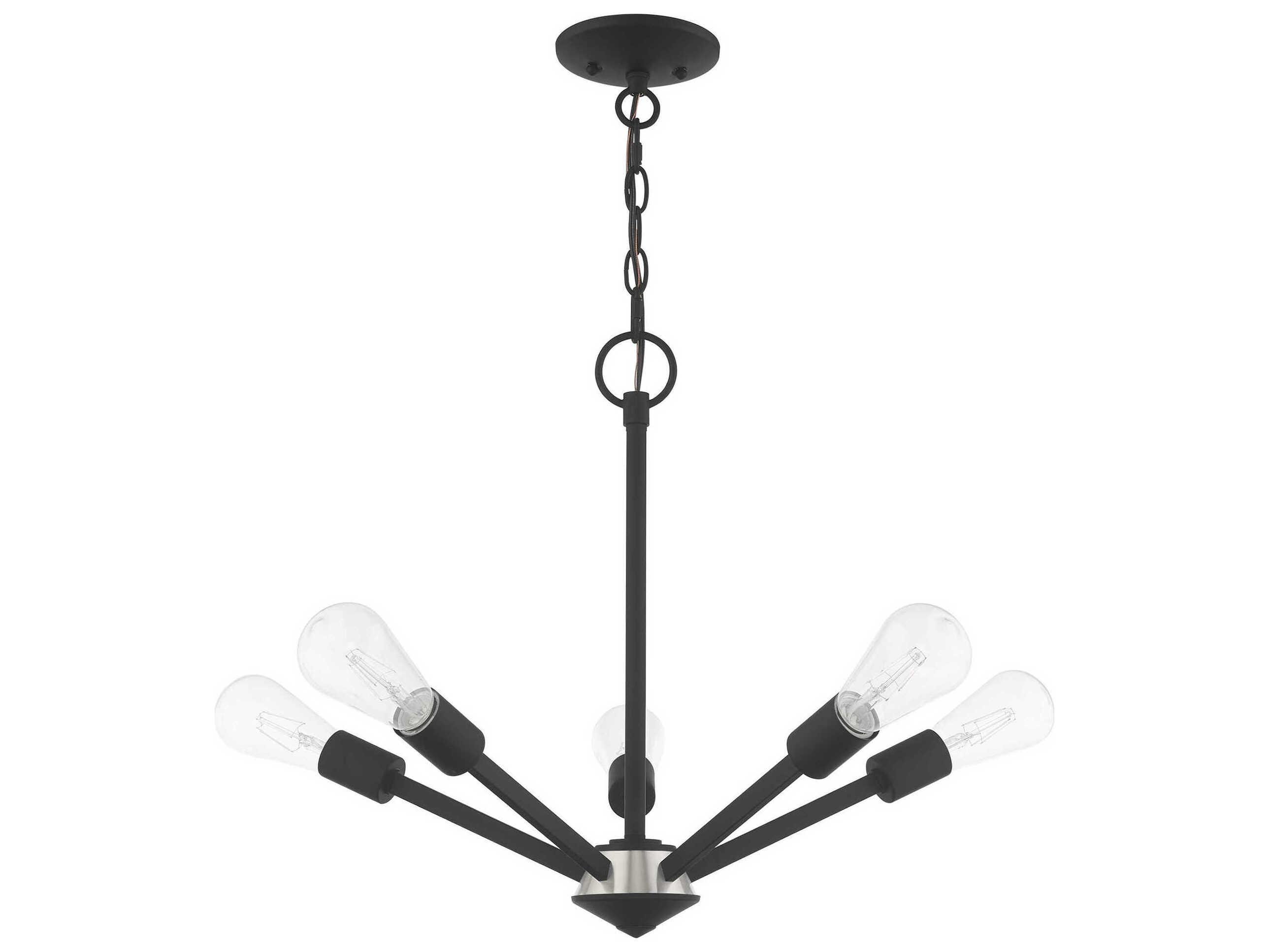Livex Lighting Prague 5-Light Black Sputnik Chandelier