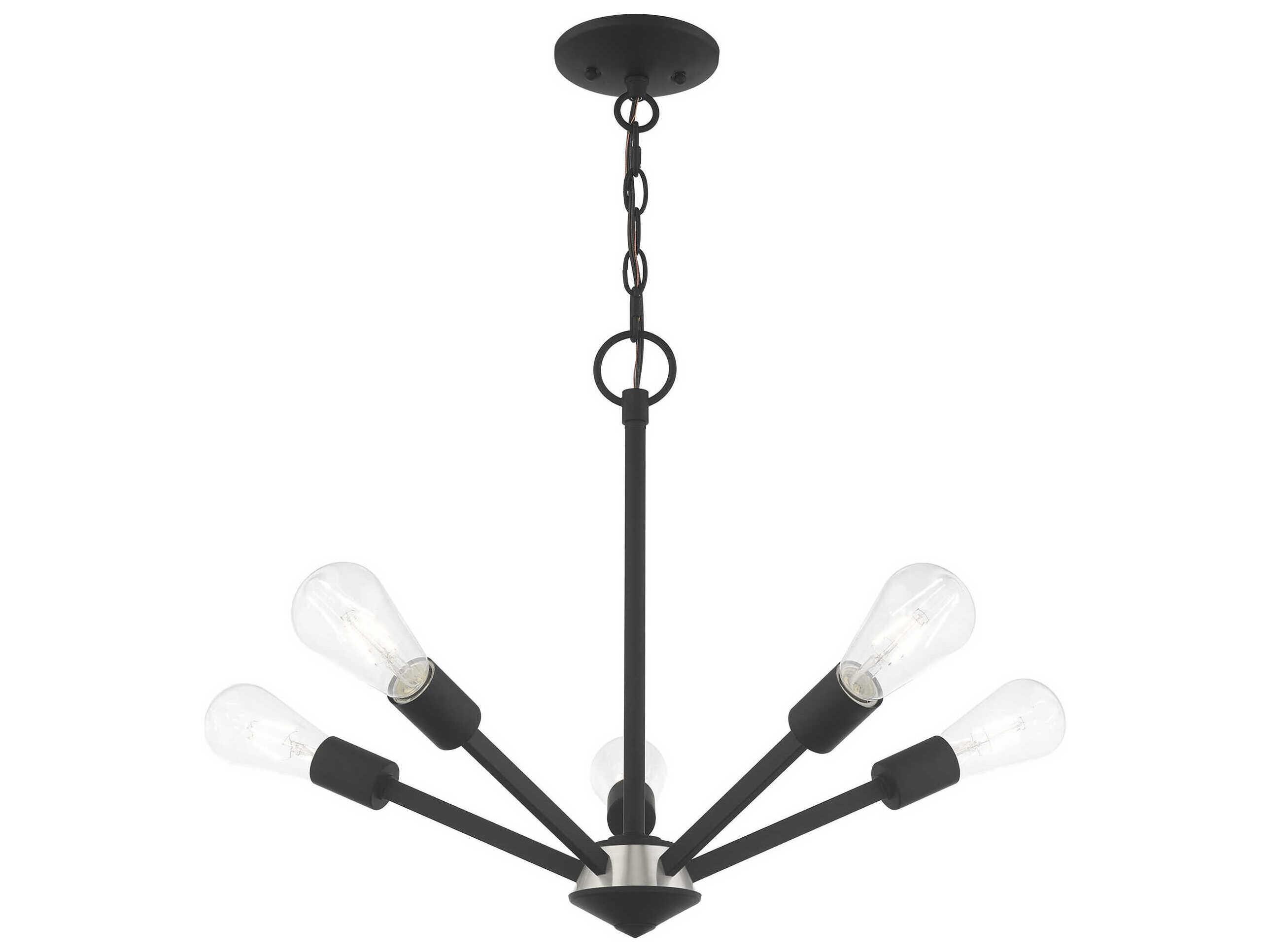 Livex Lighting Prague 5-Light Black Sputnik Chandelier