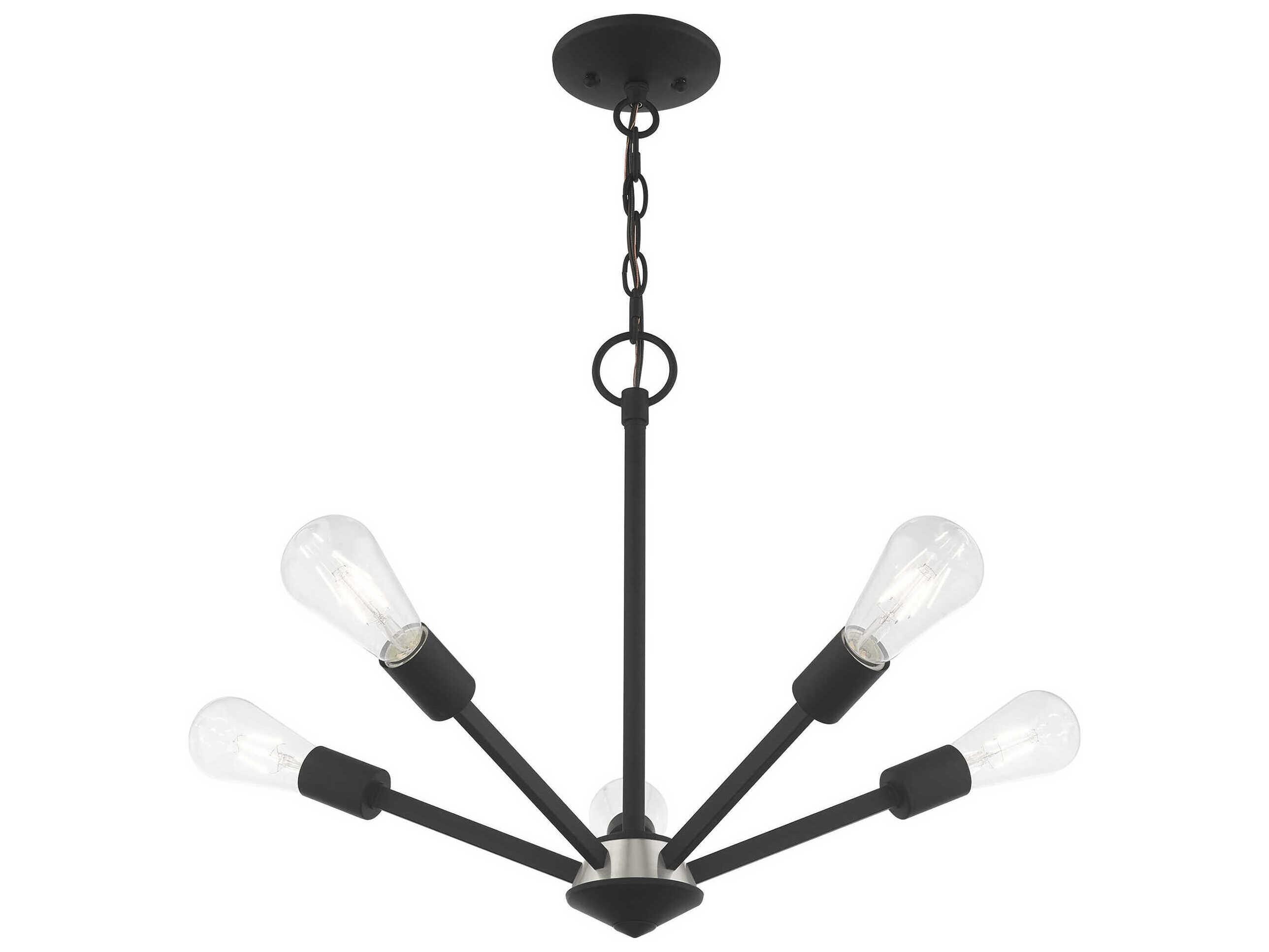 Livex Lighting Prague 5-Light Black Sputnik Chandelier