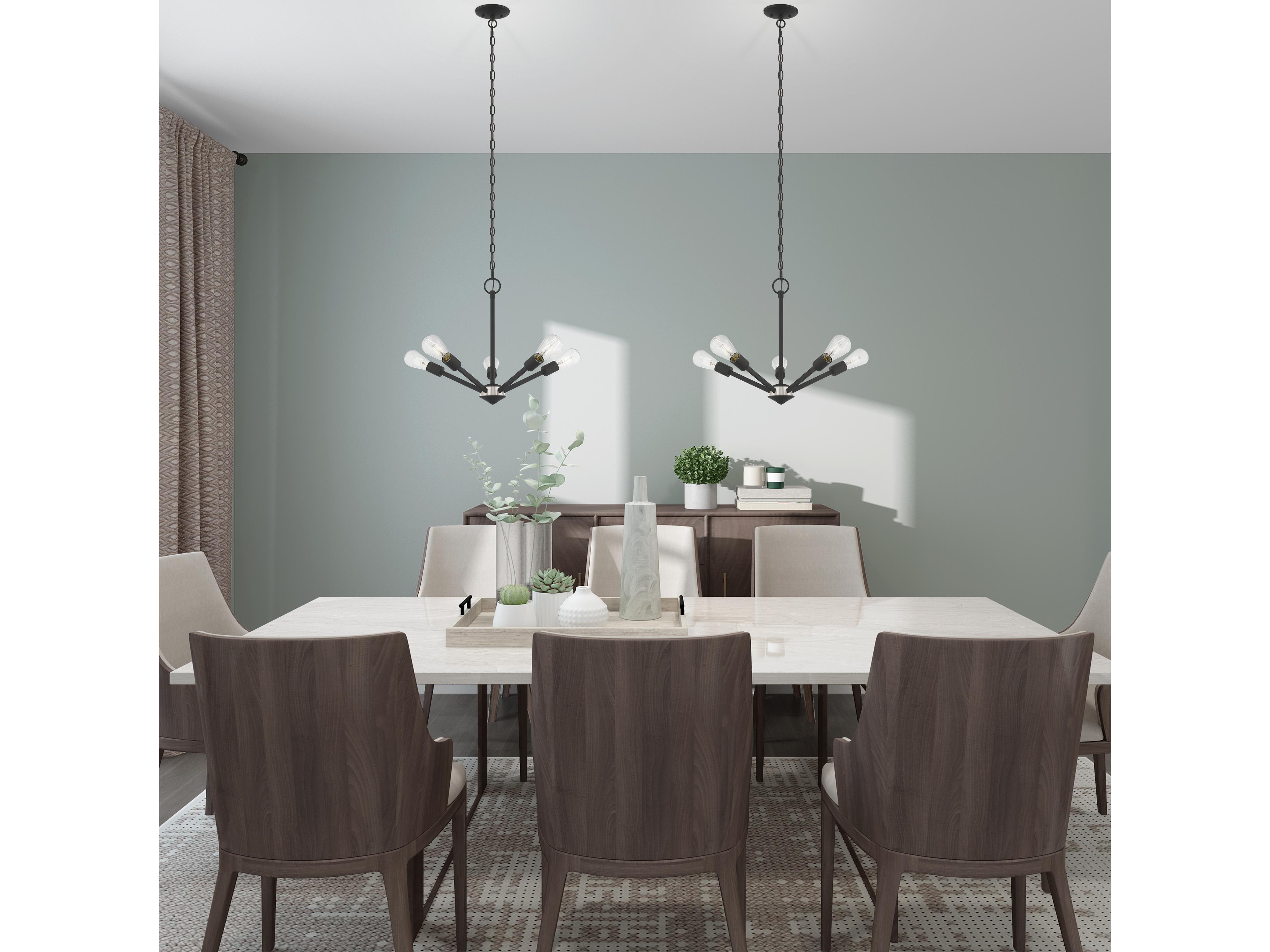 Livex Lighting Prague 5-Light Black Sputnik Chandelier