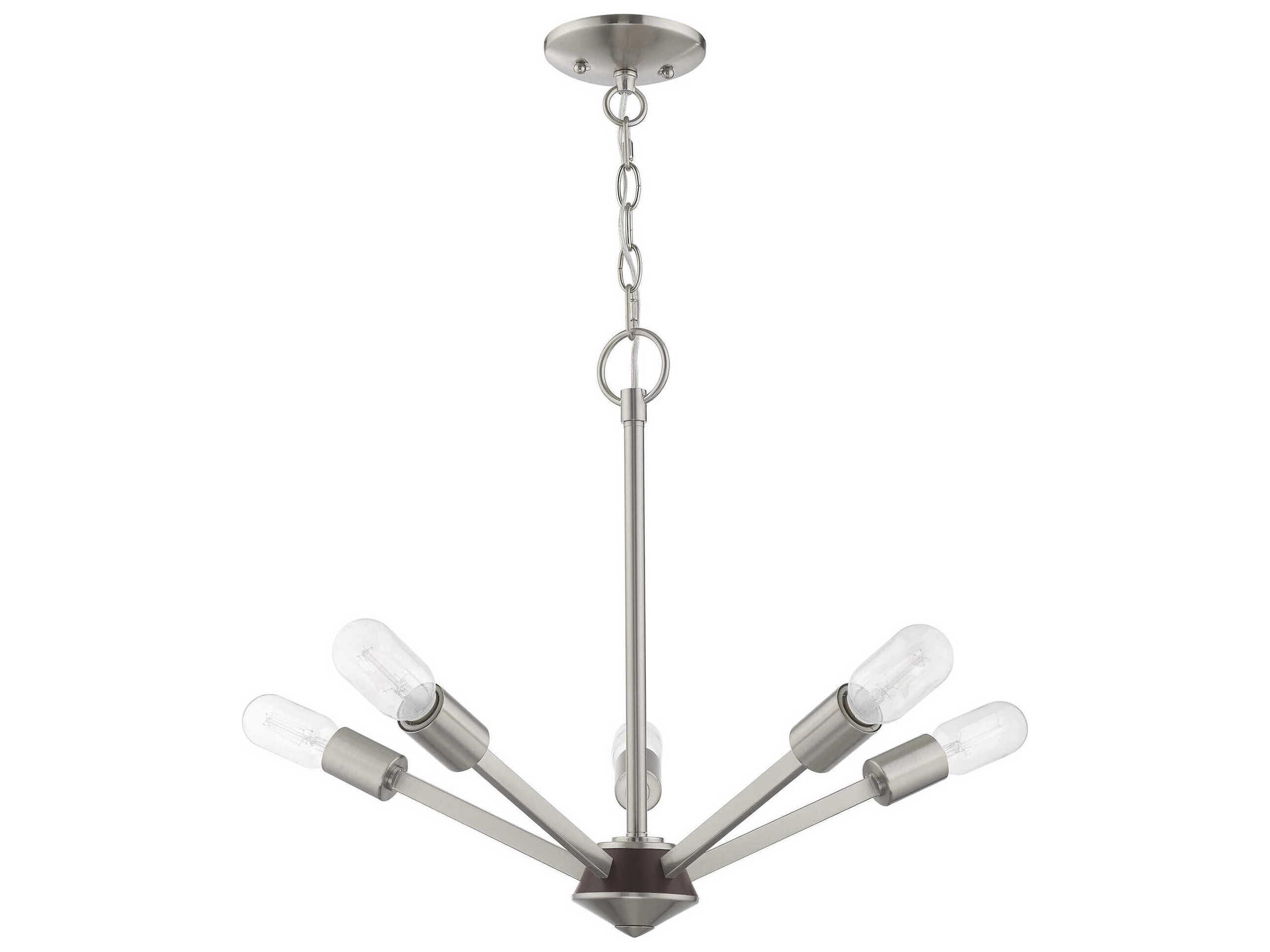 Livex Lighting Prague 5-Light Brushed Nickel Sputnik Chandelier