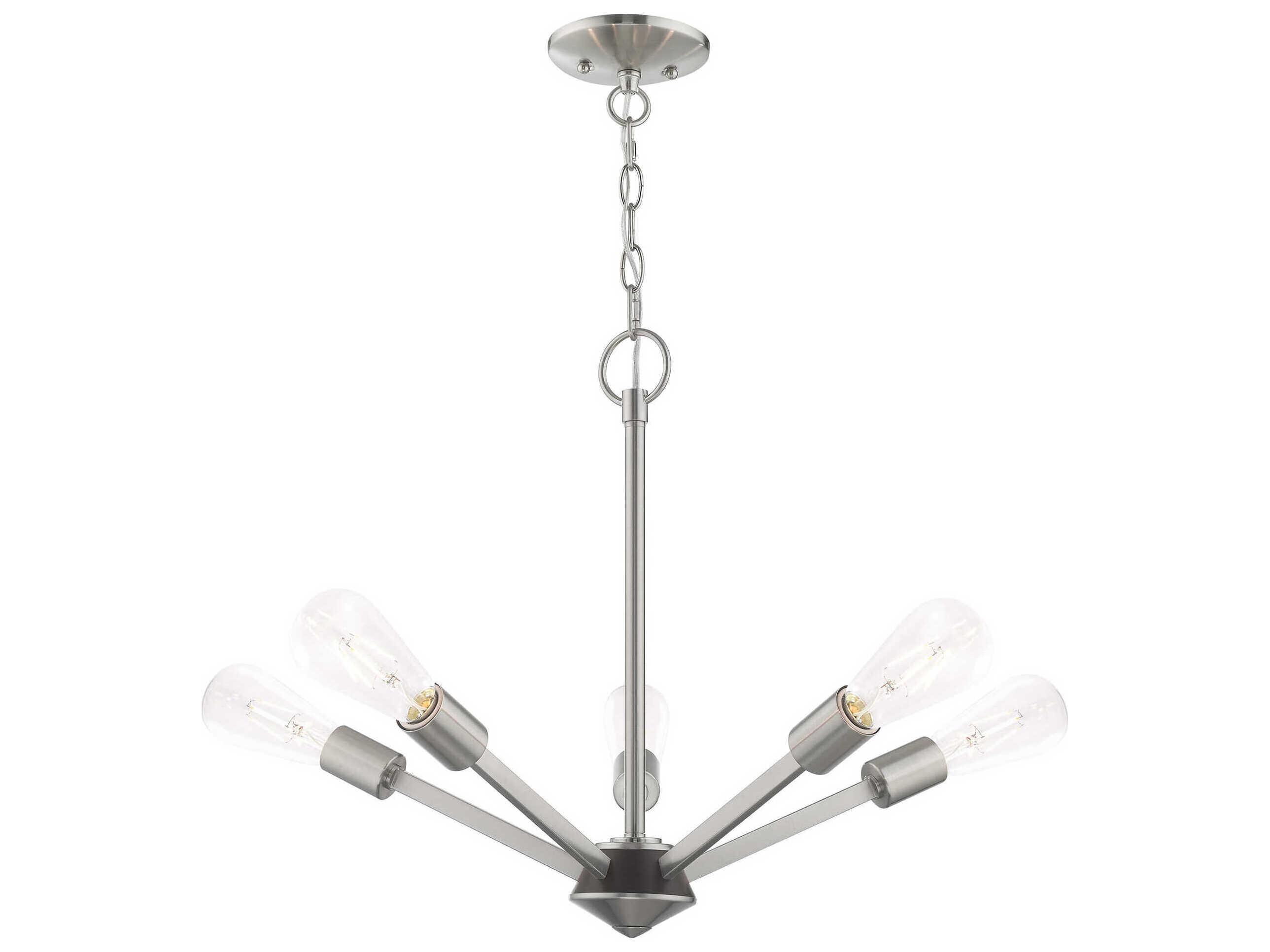 Livex Lighting Prague 5-Light Brushed Nickel Sputnik Chandelier