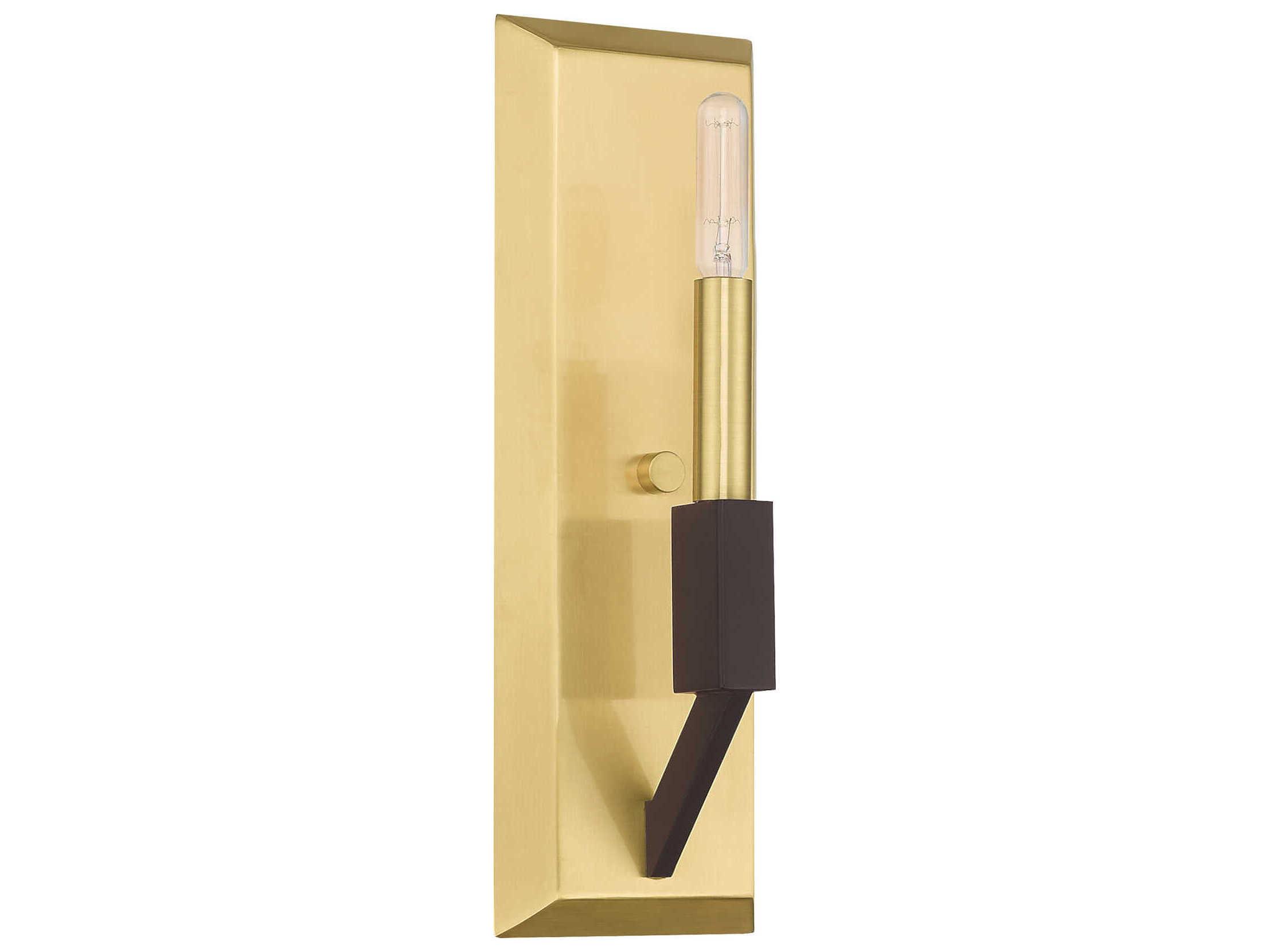 Livex Lighting Beckett 1-Light Satin Brass Bronze Wall Sconce