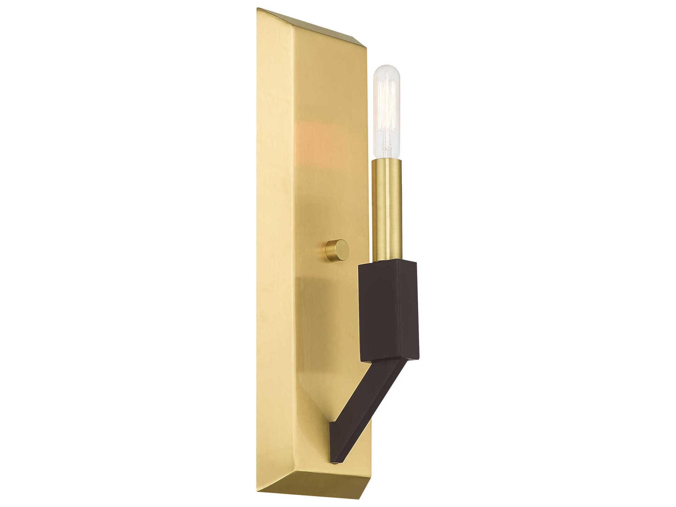 Livex Lighting Beckett 1-Light Satin Brass Bronze Wall Sconce