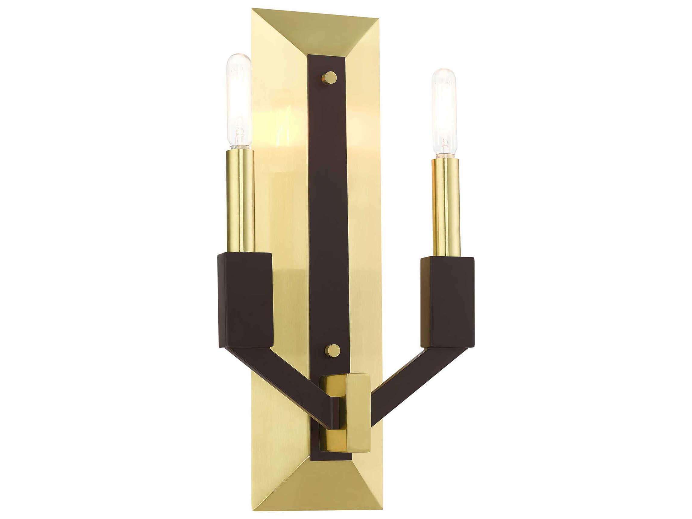 Livex Lighting Beckett 2-Light Satin Brass Wall Sconce