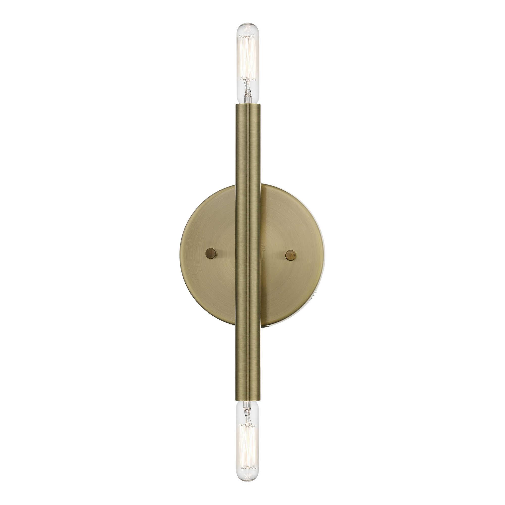 Livex Lighting Copenhagen 2-Light Antique Brass Wall Sconce