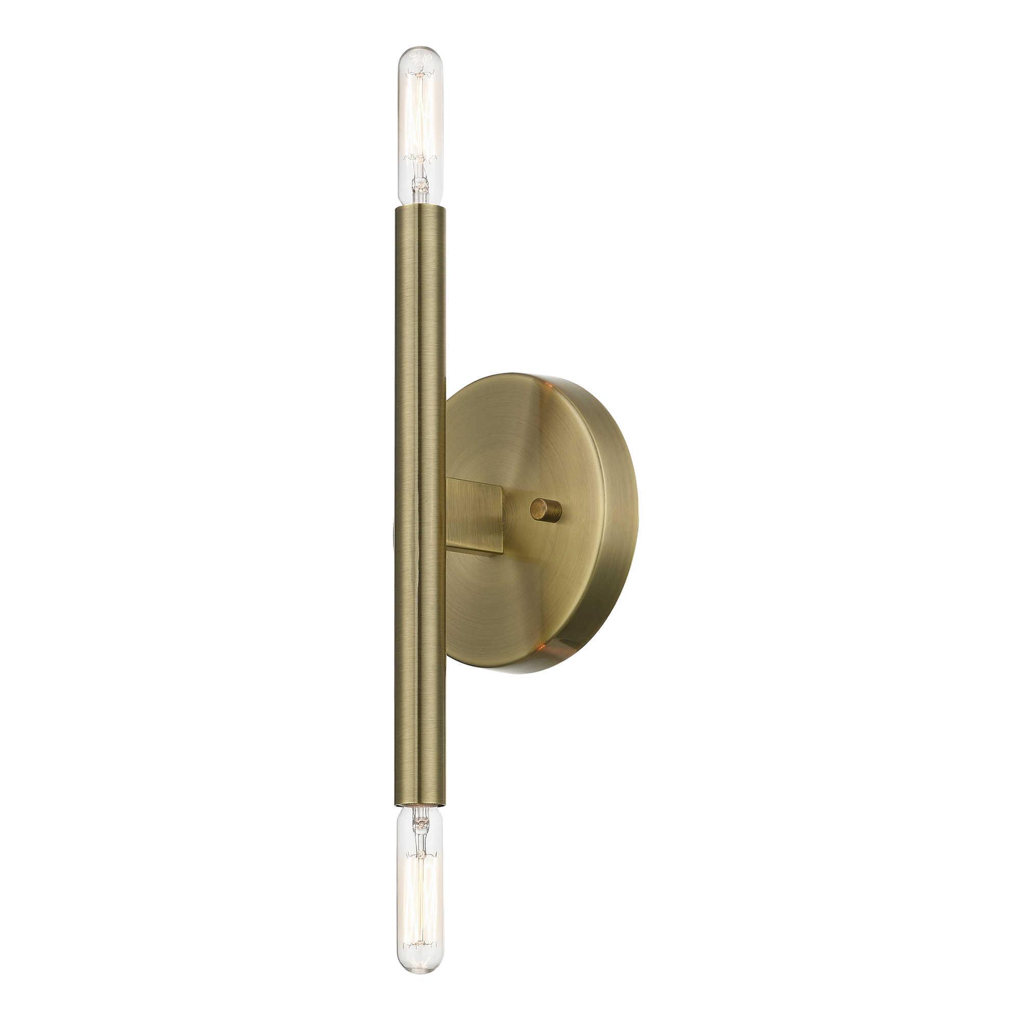 Livex Lighting Copenhagen 2-Light Antique Brass Wall Sconce