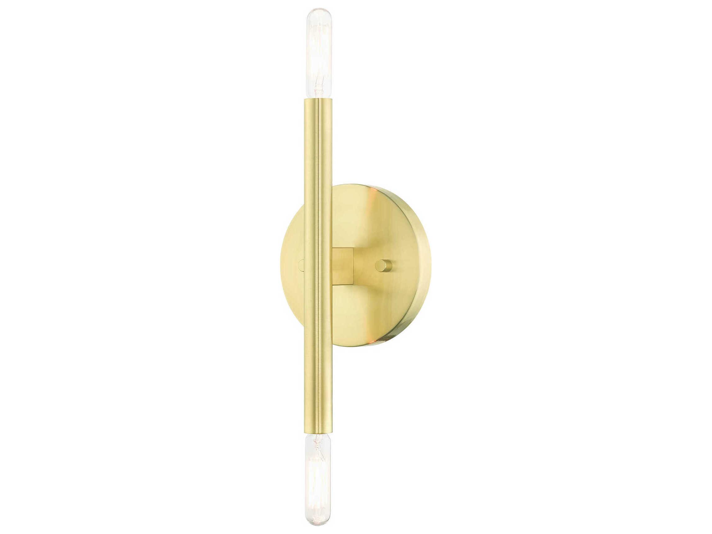 Livex Lighting Copenhagen 2-Light Satin Brass Wall Sconce