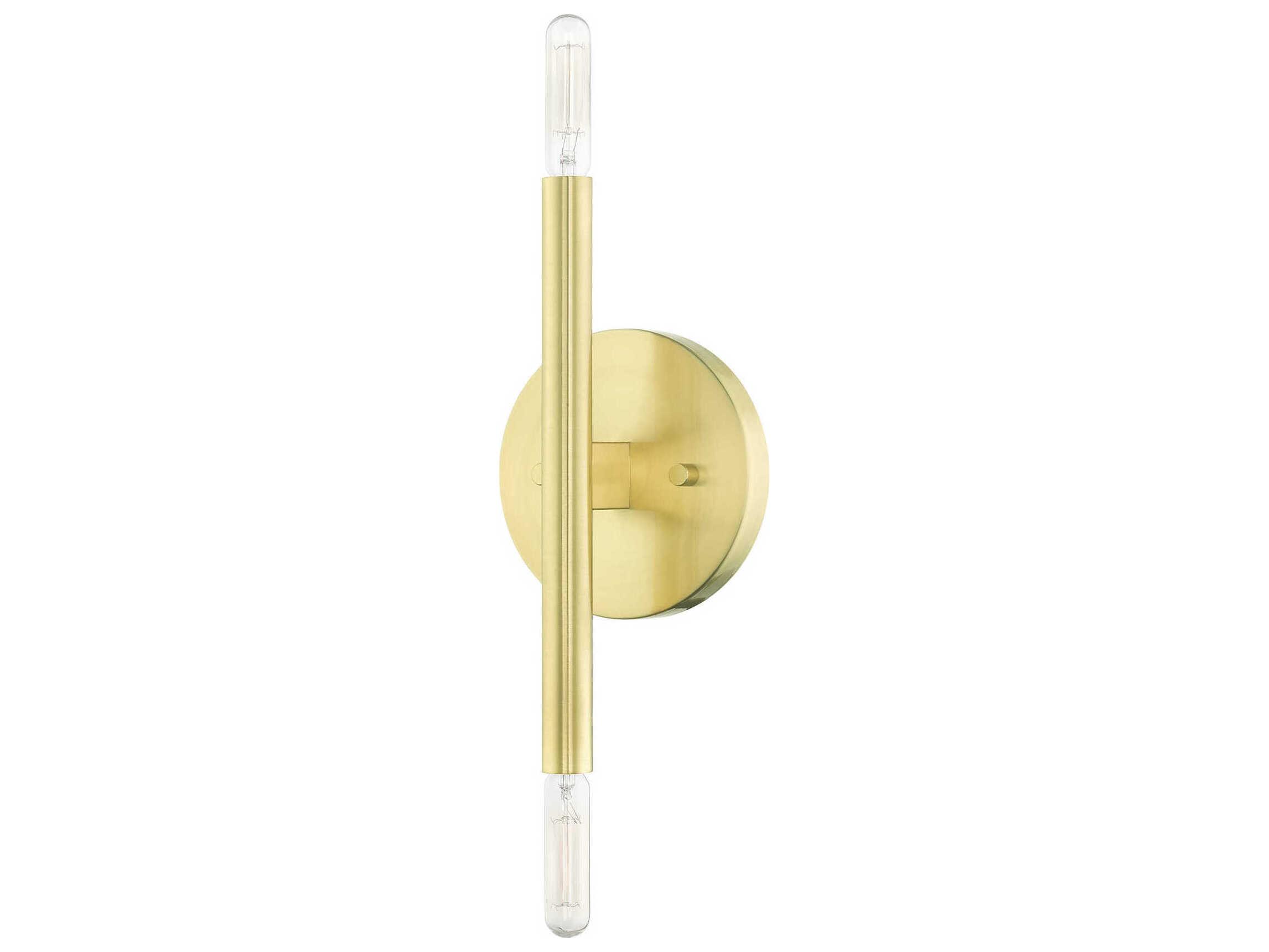Livex Lighting Copenhagen 2-Light Satin Brass Wall Sconce