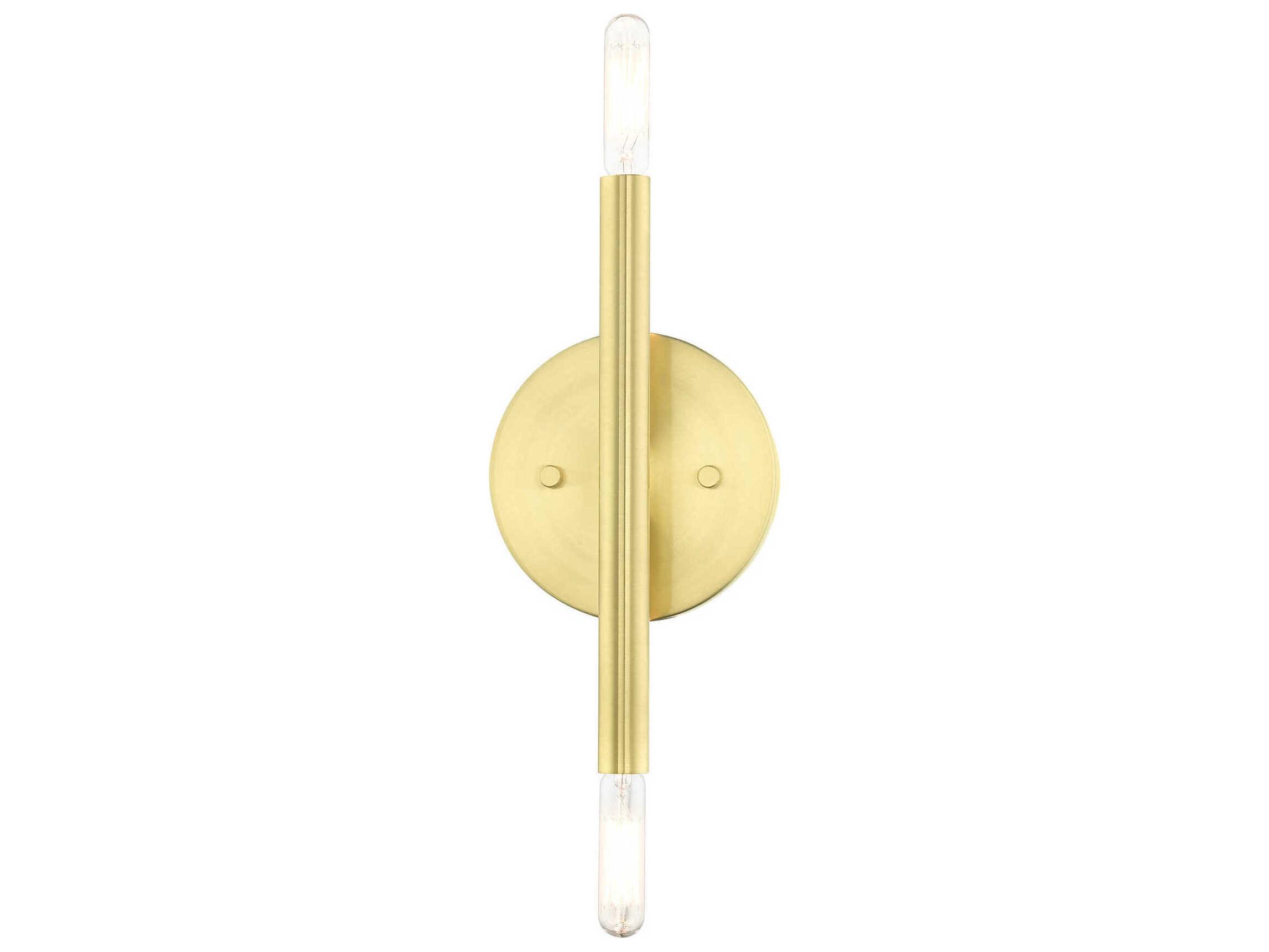 Livex Lighting Copenhagen 2-Light Satin Brass Wall Sconce
