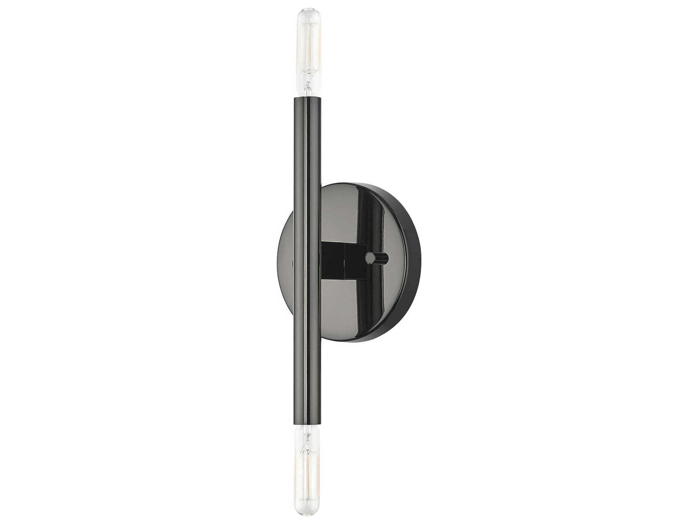 Livex Lighting Copenhagen 2-Light Black Chrome Wall Sconce