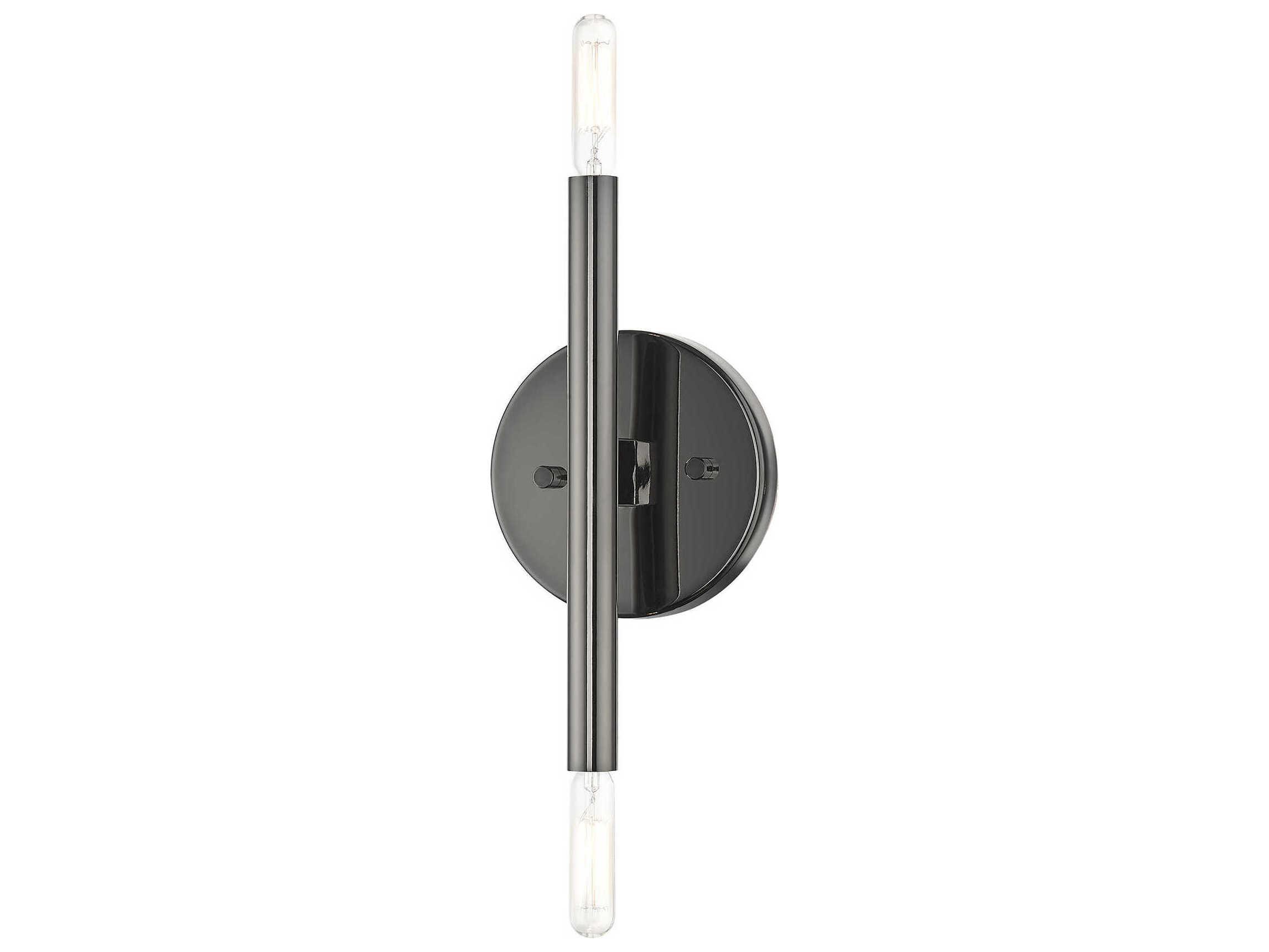 Livex Lighting Copenhagen 2-Light Black Chrome Wall Sconce