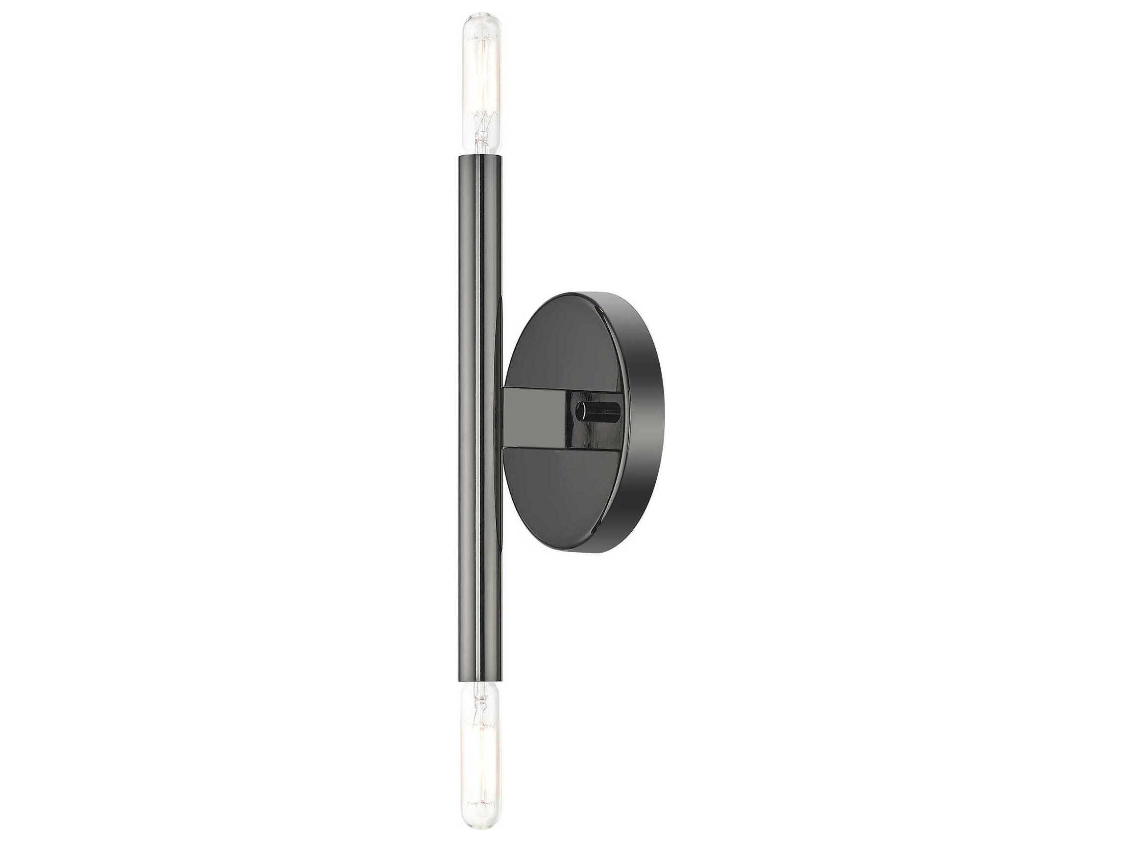 Livex Lighting Copenhagen 2-Light Black Chrome Wall Sconce