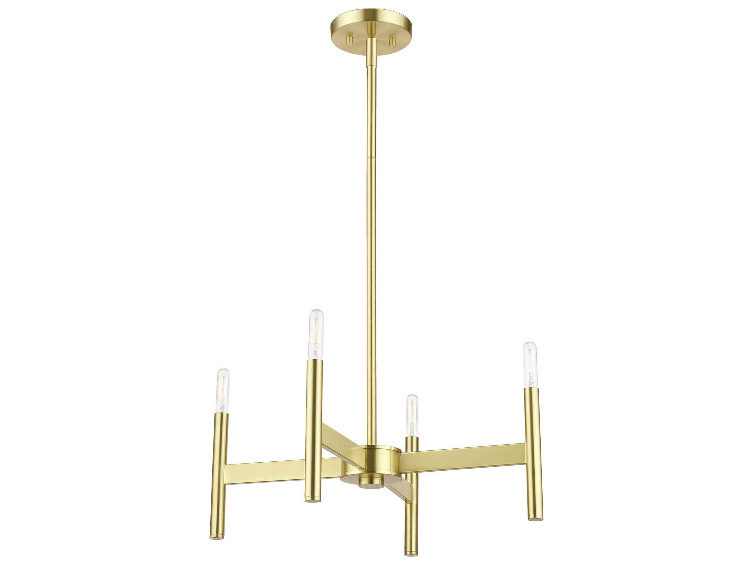 Livex Lighting Copenhagen 4-Light Satin Brass Candelabra Chandelier