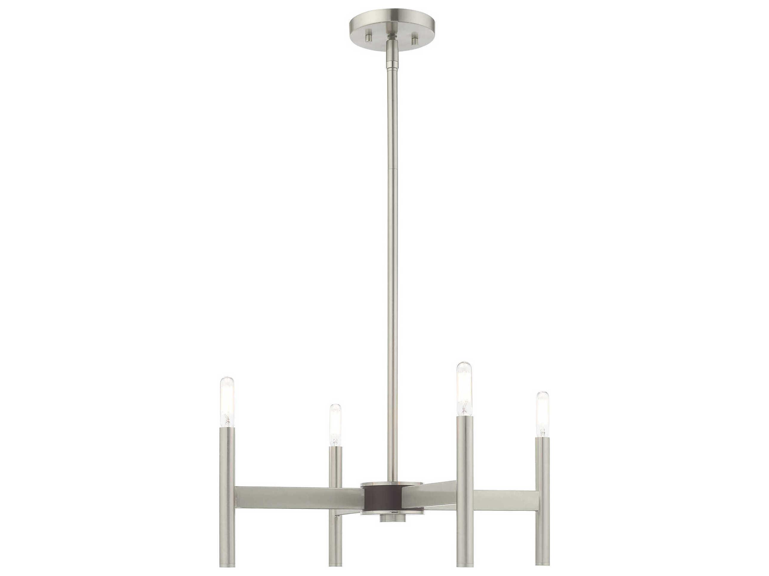 Livex Lighting Copenhagen 4-Light Brushed Nickel Chandelier