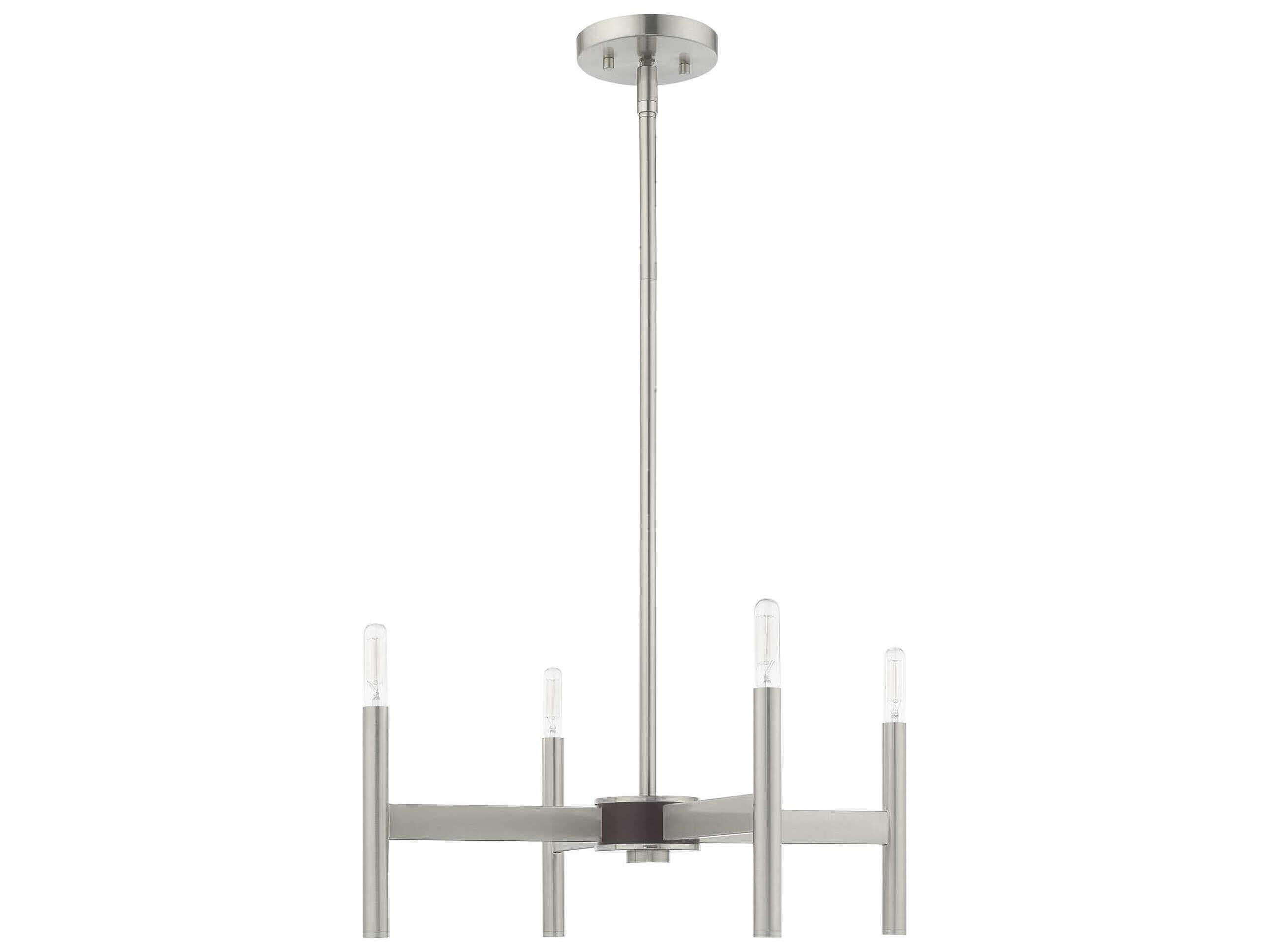 Livex Lighting Copenhagen 4-Light Brushed Nickel Chandelier